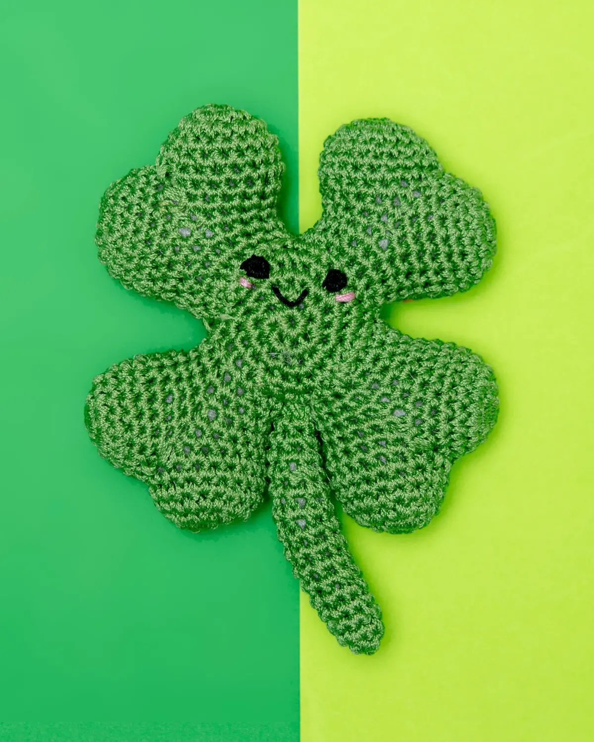Lucky Four Leaf Clover Organic Cotton Knit Dog Toy 1