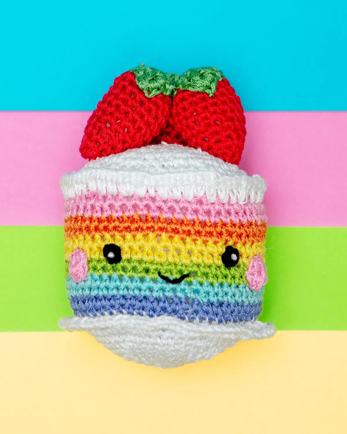 Rainbow Cake Organic Knit Dog Toy 1