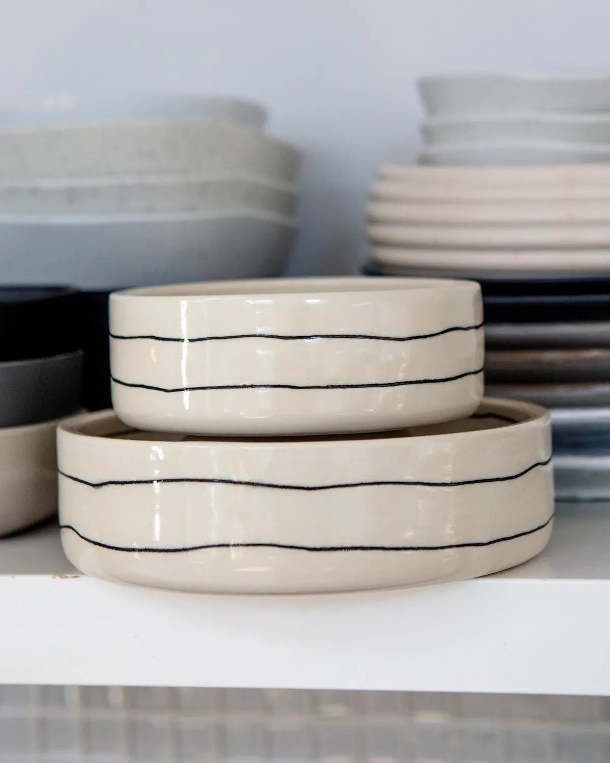 Black + White Stripe Bowl (Dog & Co. Exclusive) 1