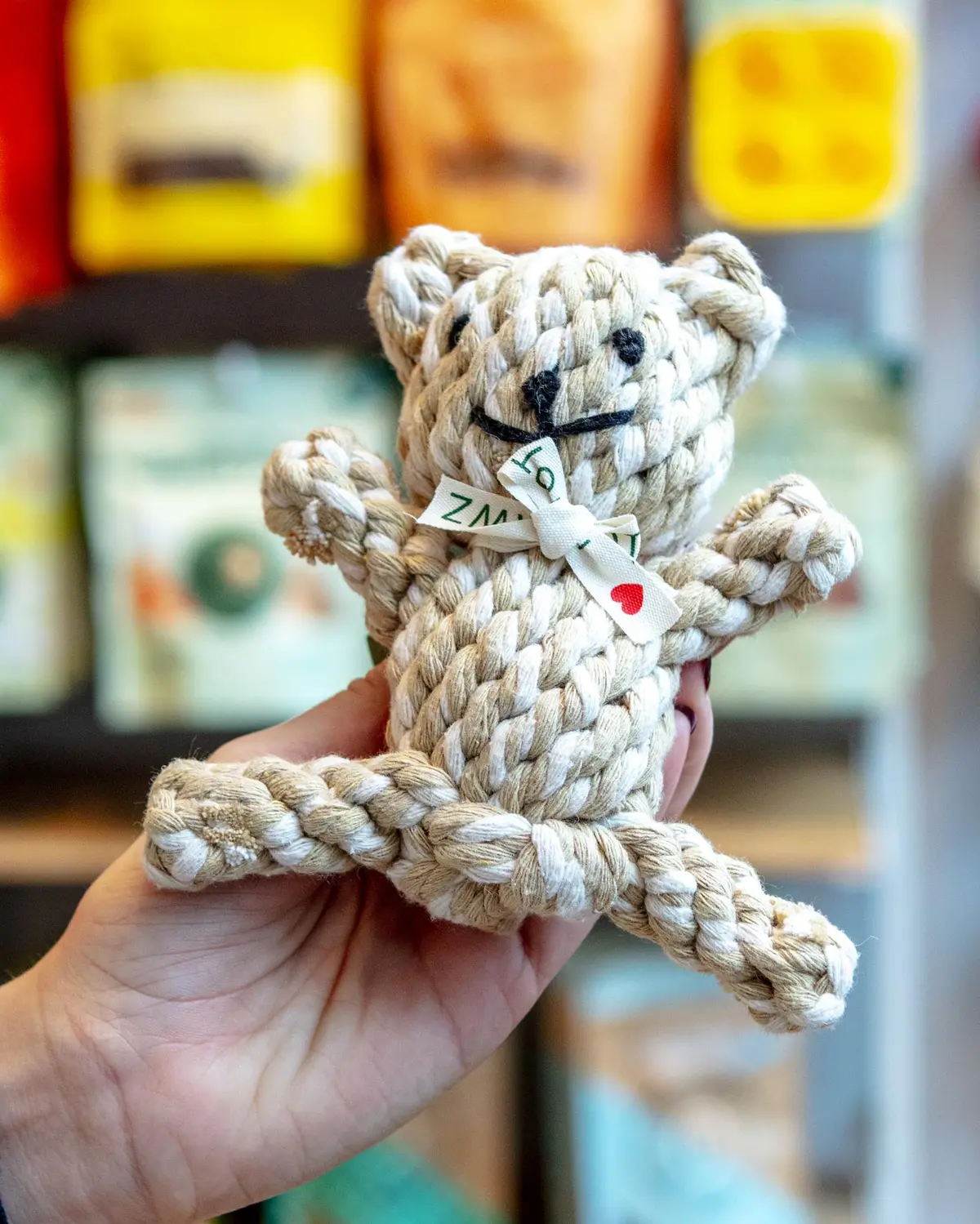 Coffee Bear Rope Dog Toy 1