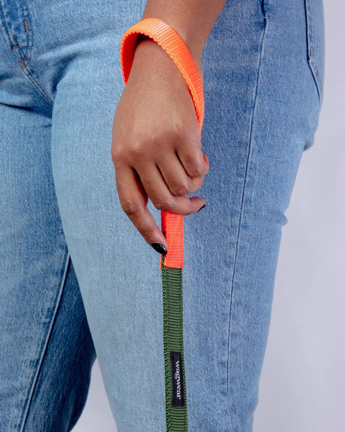 Nylon Dog Leash In Olive & Neon Orange (Made In The Usa) 1