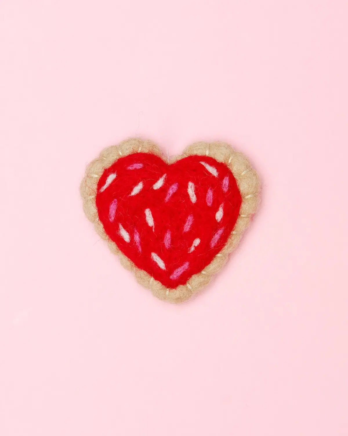 Heart Cookie Wool Cat Toy 1