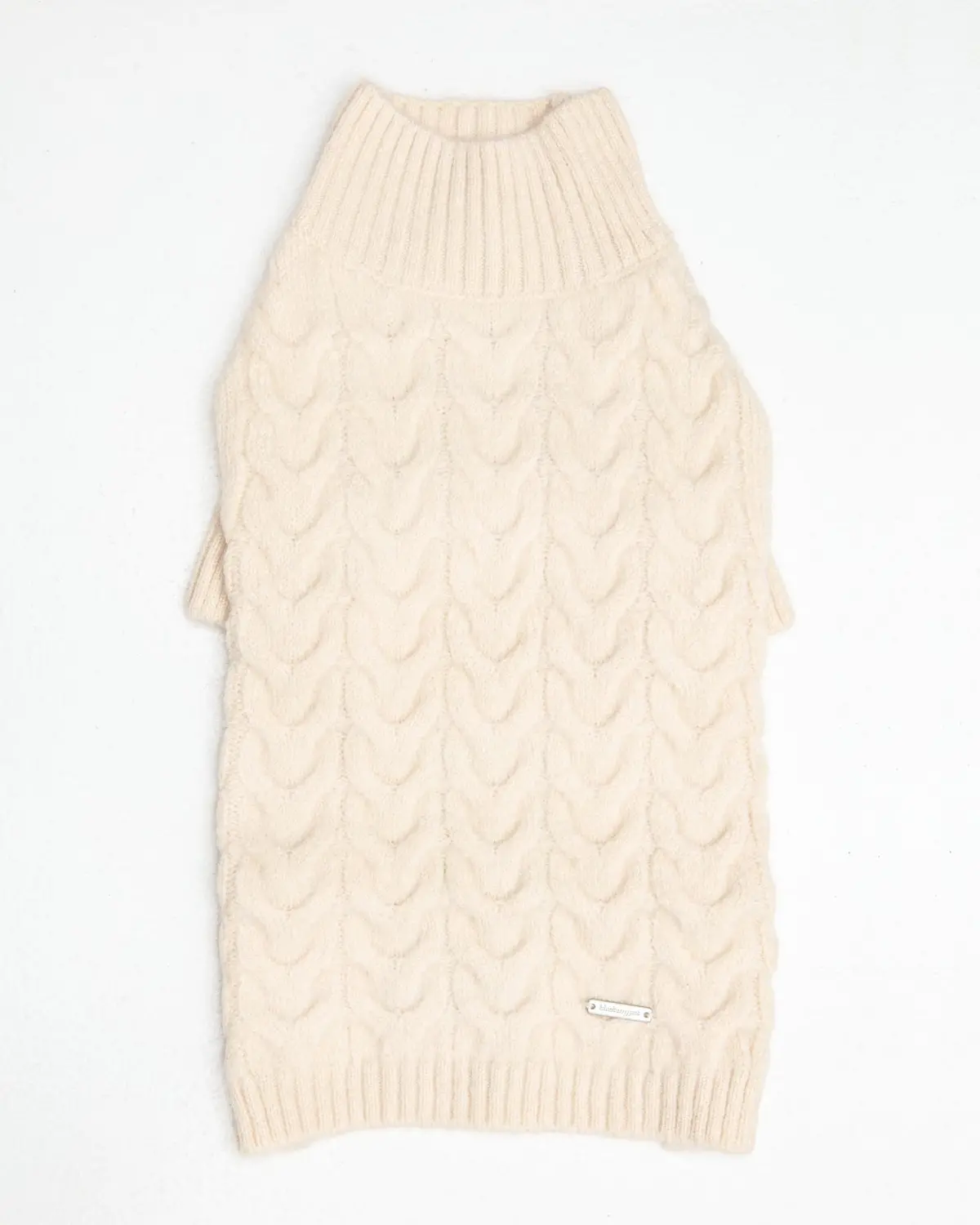 Fuzzy Knit Dog Turtleneck Sweater In Ivory (Final Sale) 1