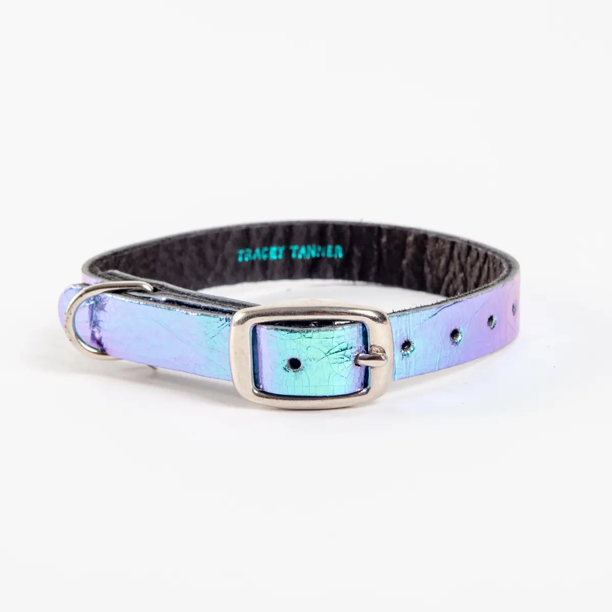The Cleo Leather Tag Collar In Mermaid Crackle (Dog & Co. Exclusive) 1