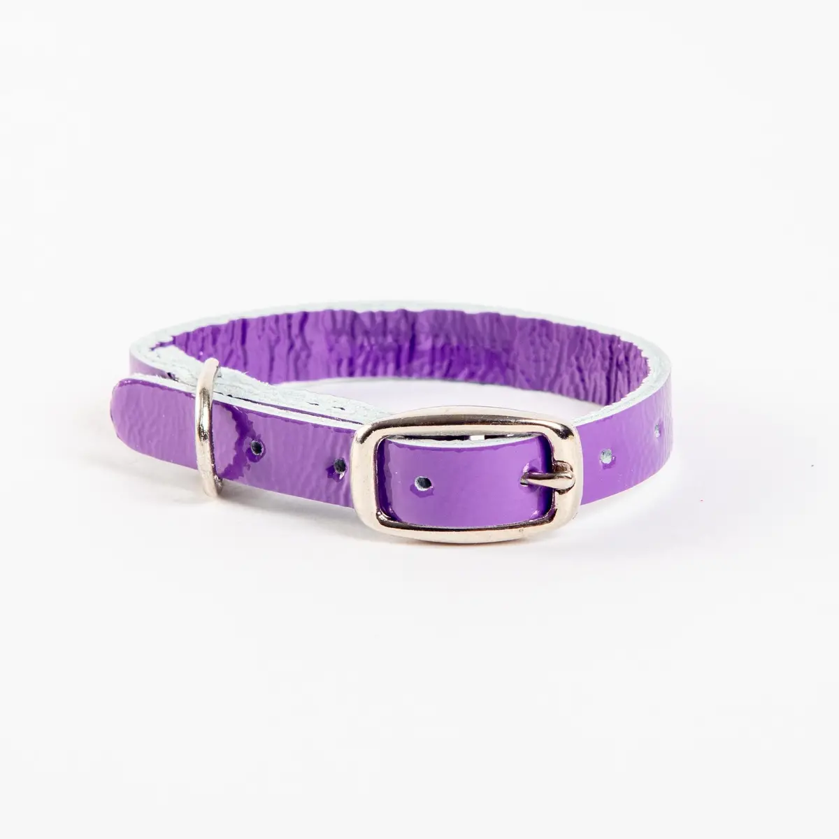 The Cleo Leather Tag Collar In Purple Patent (Dog & Co. Exclusive) 1