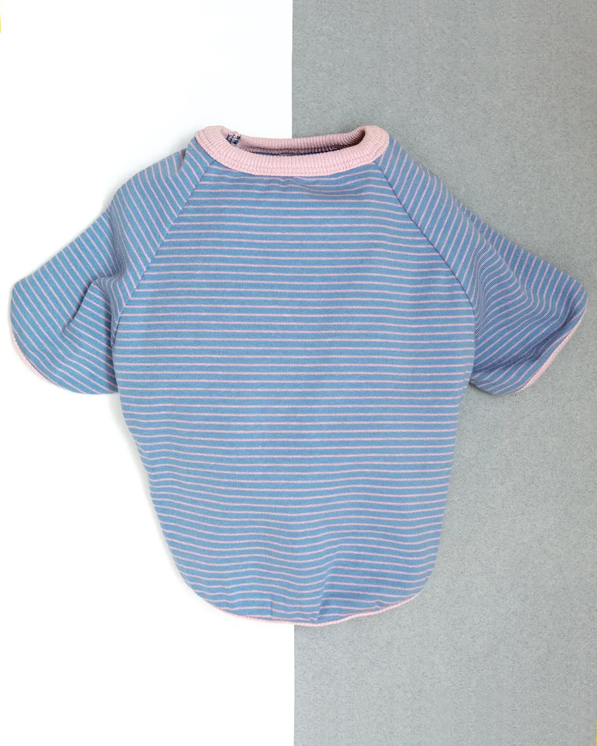 Rib Dog T-Shirt In Baby Blue & Pink Stripe (Final Sale) 1