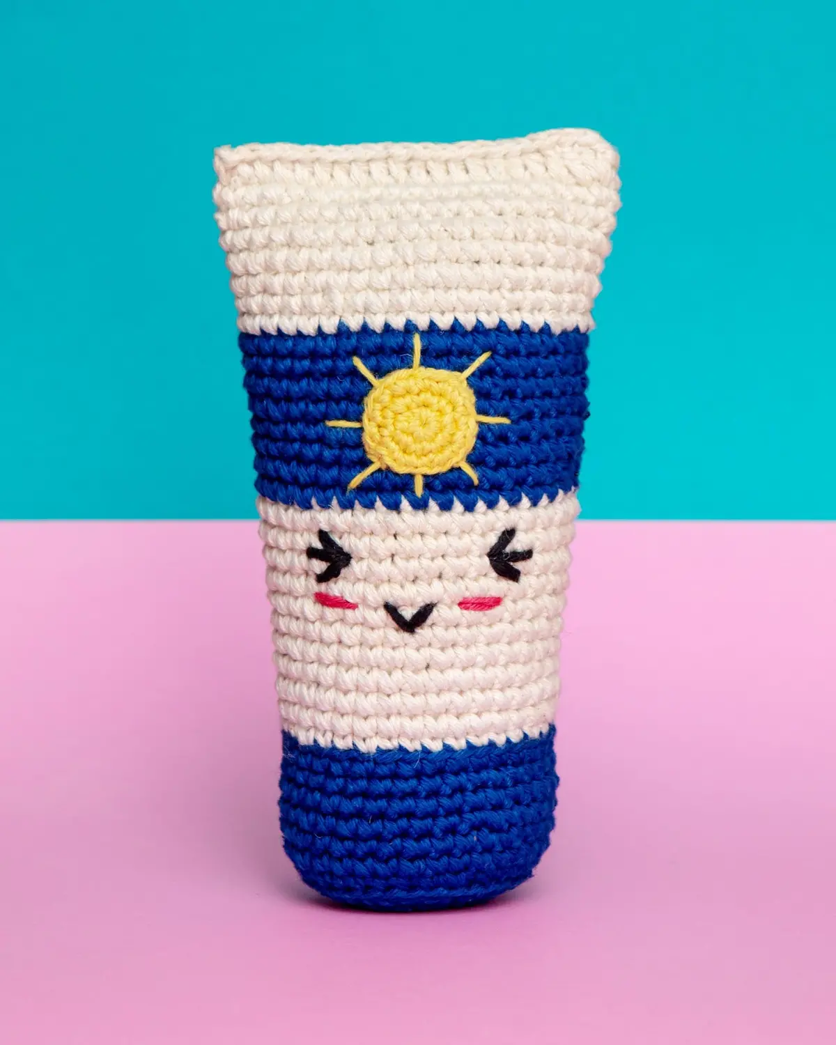 Cotton Crochet Sun Tan Lotion Squeaky Toy For Dogs 1