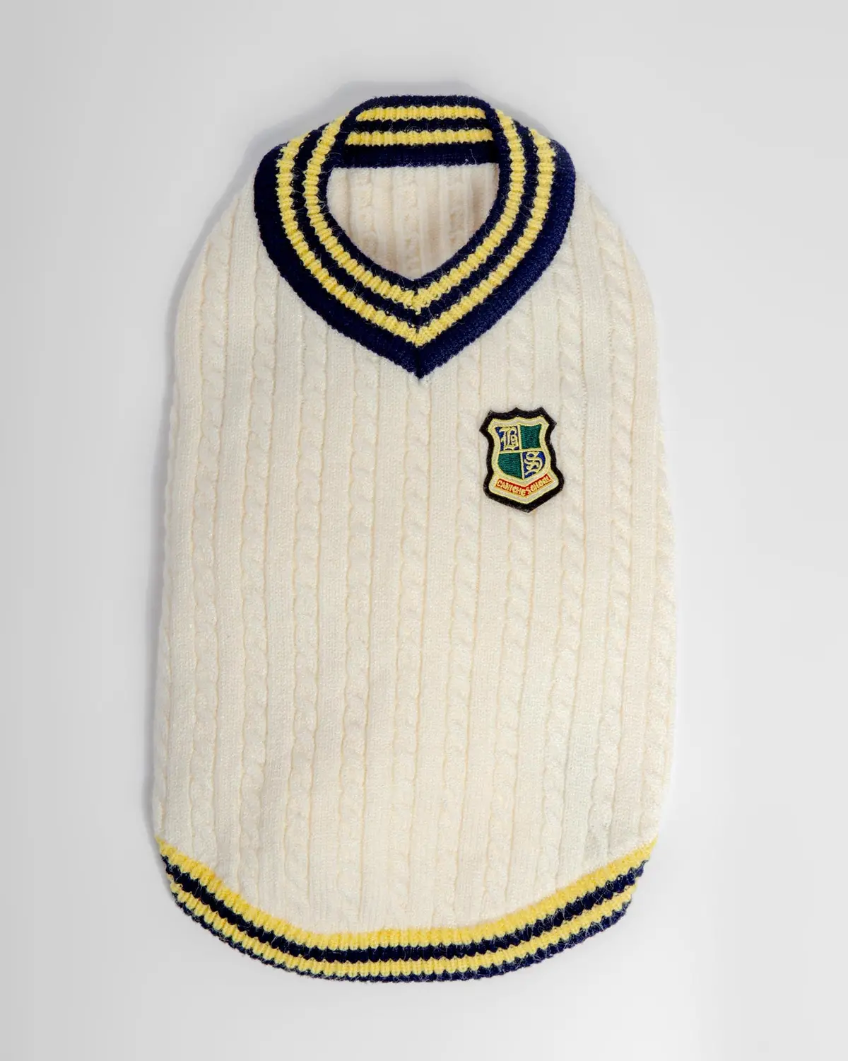 Prep School V-Neck Dog Sweater 1