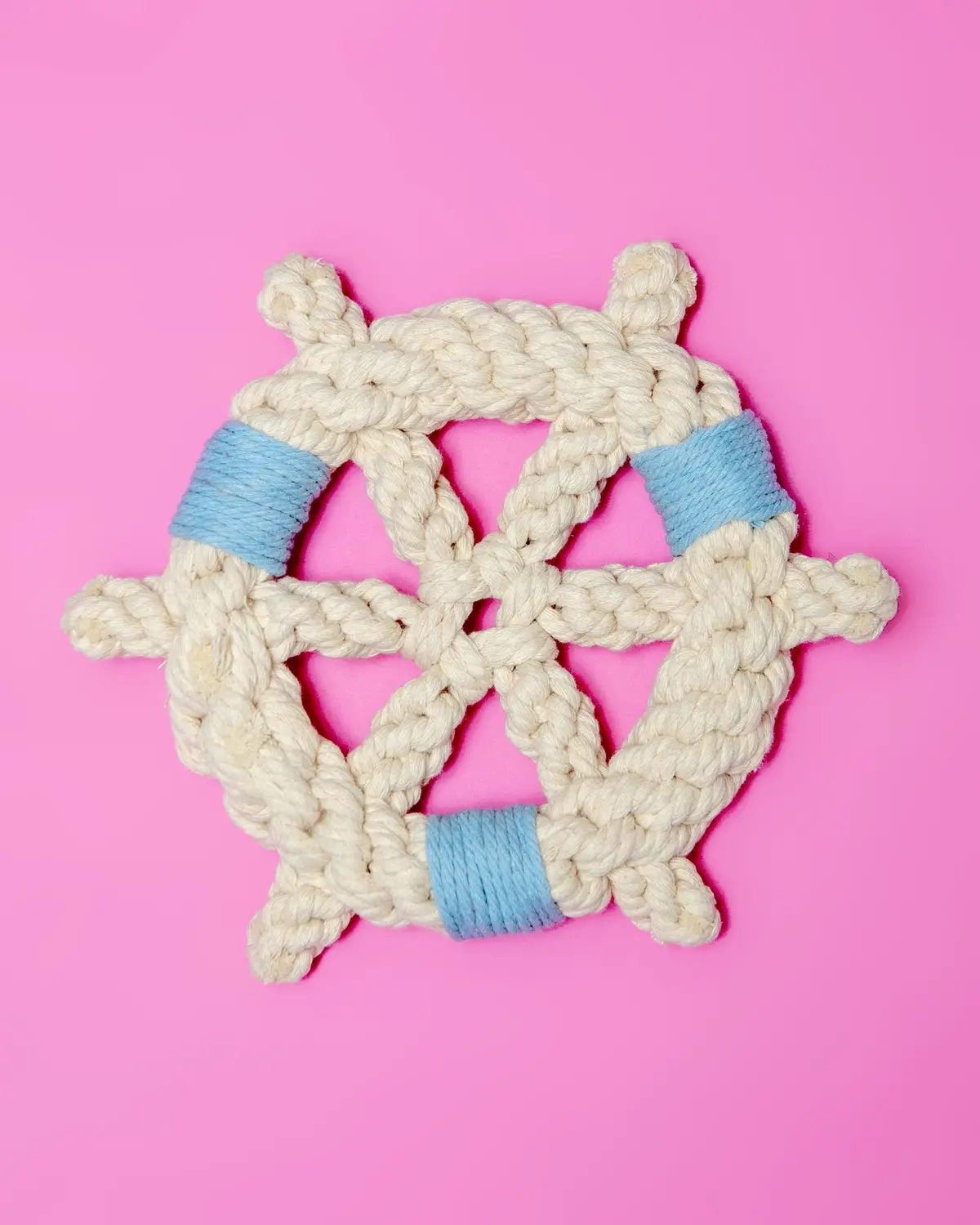 Sustainable Handmade Nautical Braided Ship Wheel Rope Toy 1