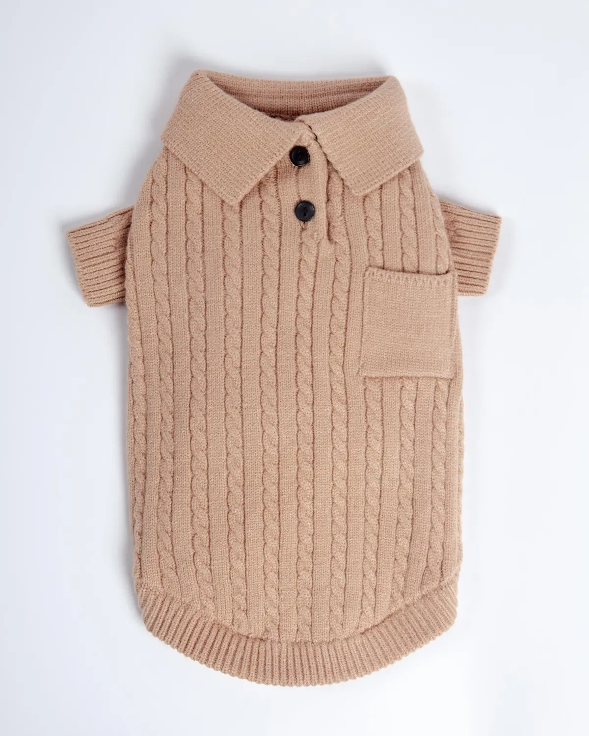 Polo Knit Dog Sweater In Camel 1