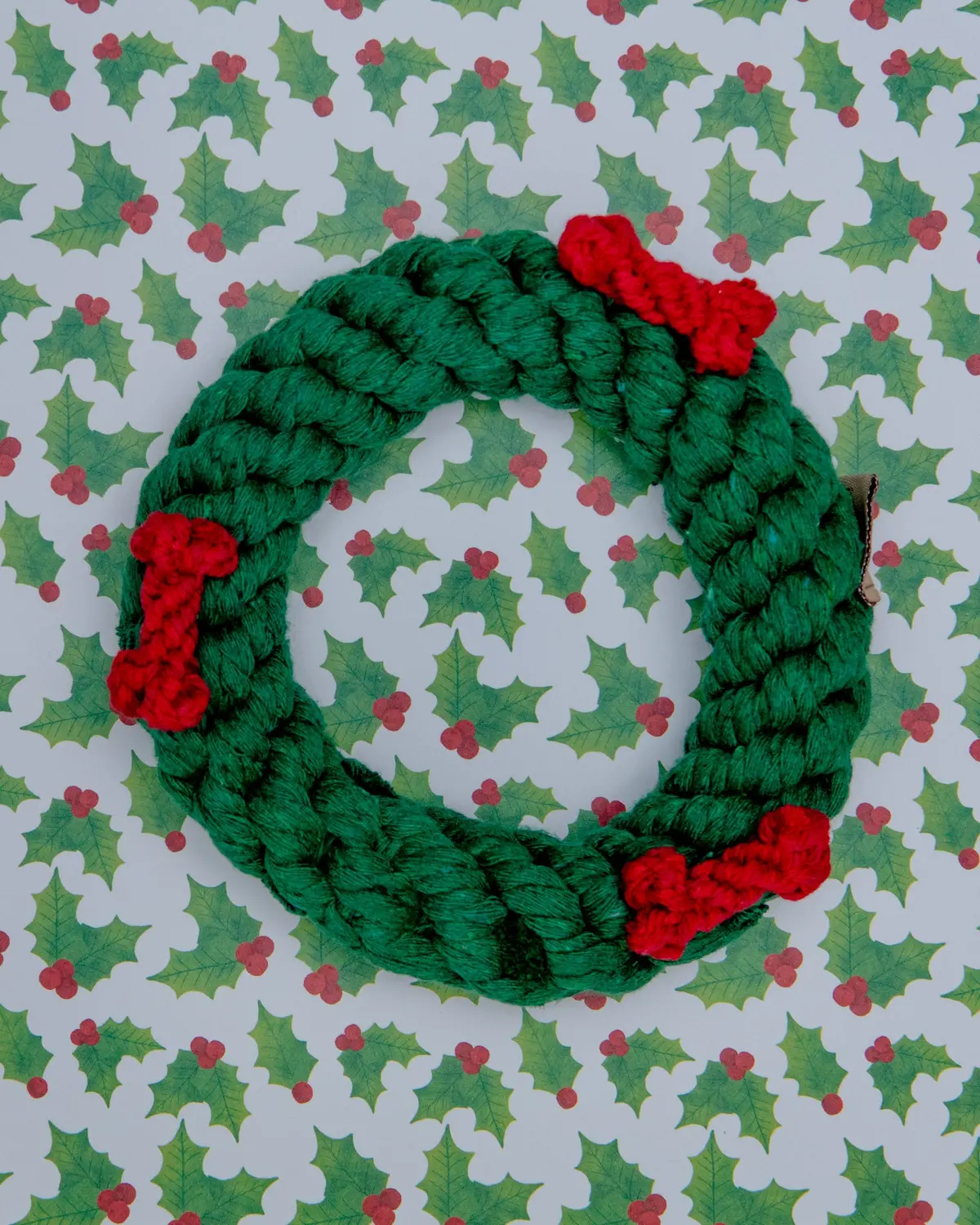 Green Ring Wreath Rope Dog Toy 1