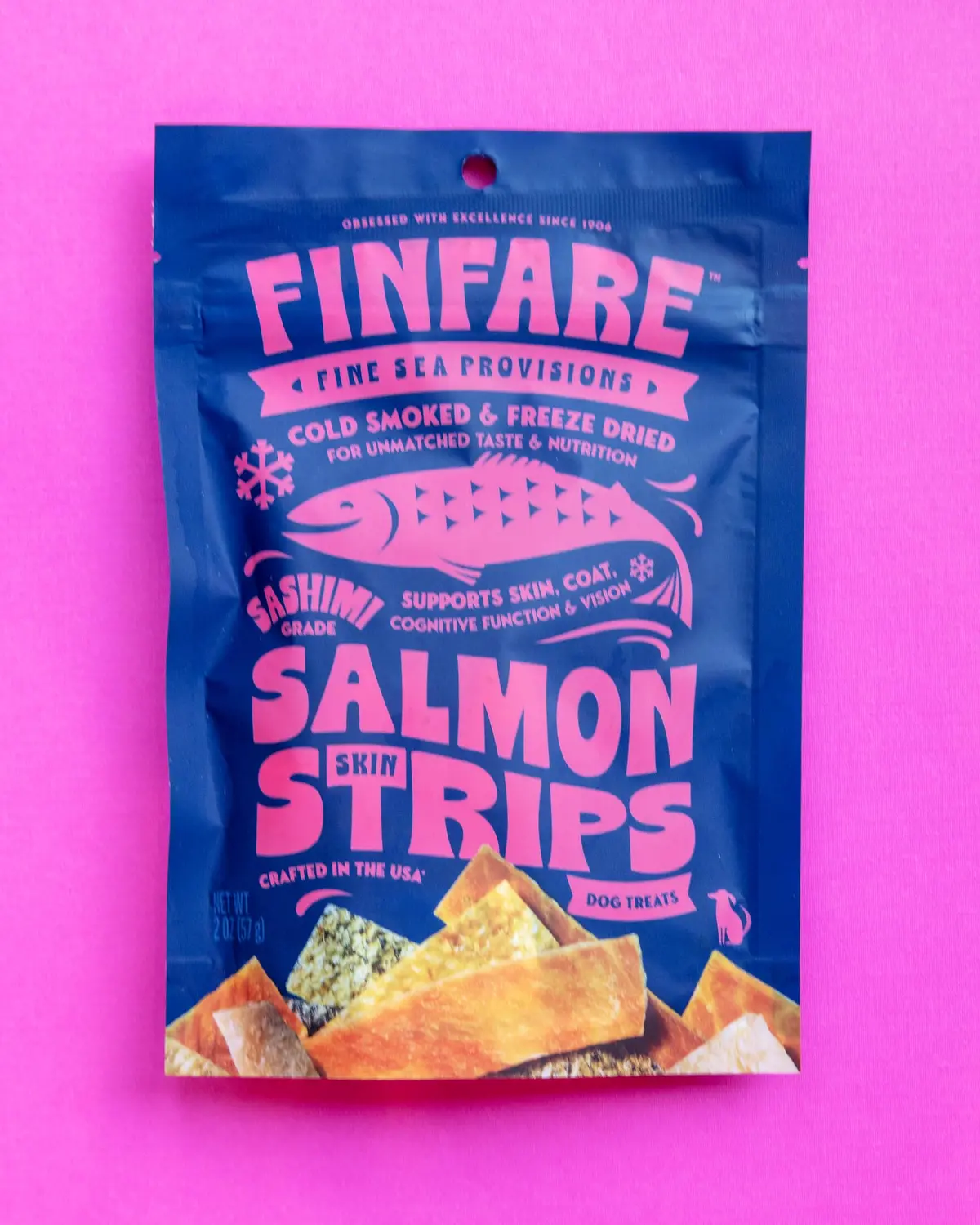 Freeze-Dried Salmon Skin Strips For Dogs 1