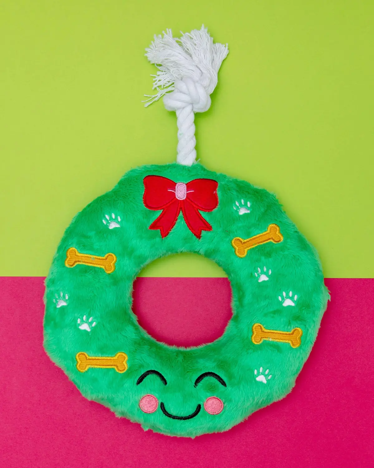 Happy Howliday Wreath Squeaky Dog Toy 1