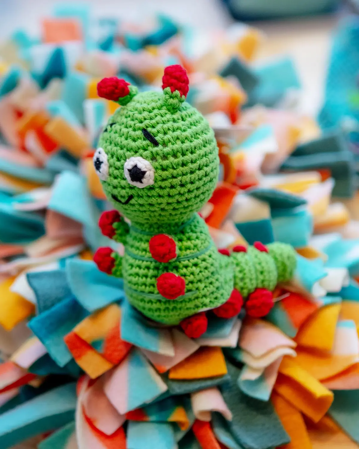 Carlos The Caterpillar Squeaky Knit Dog Toy 1