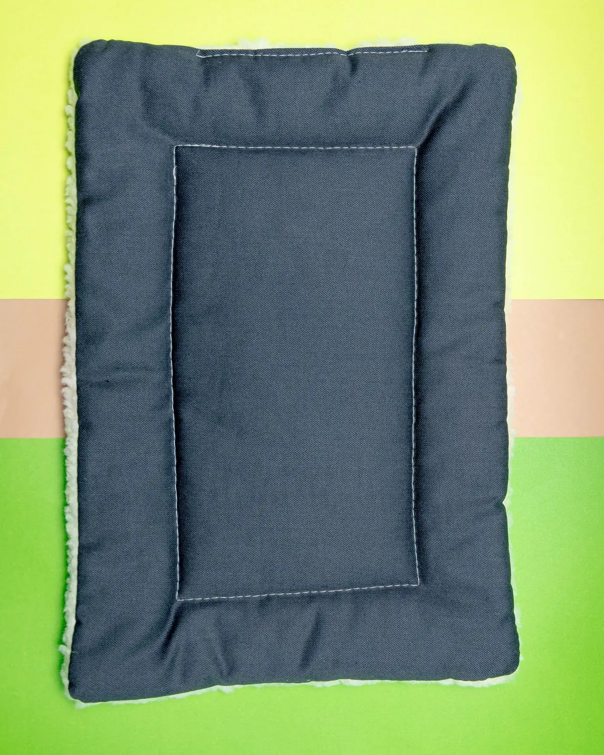 Charcoal Gray Denim & Sherpa Pet Napping Mat (Made In The Usa) 1