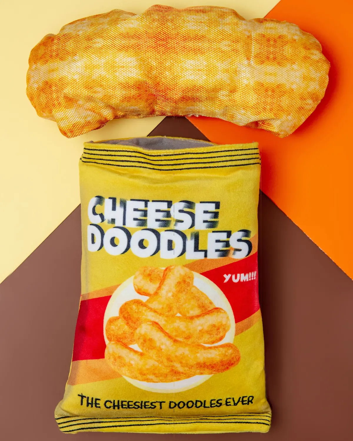 Cheese Doodles Crinkle + Squeak Dog Toy 1