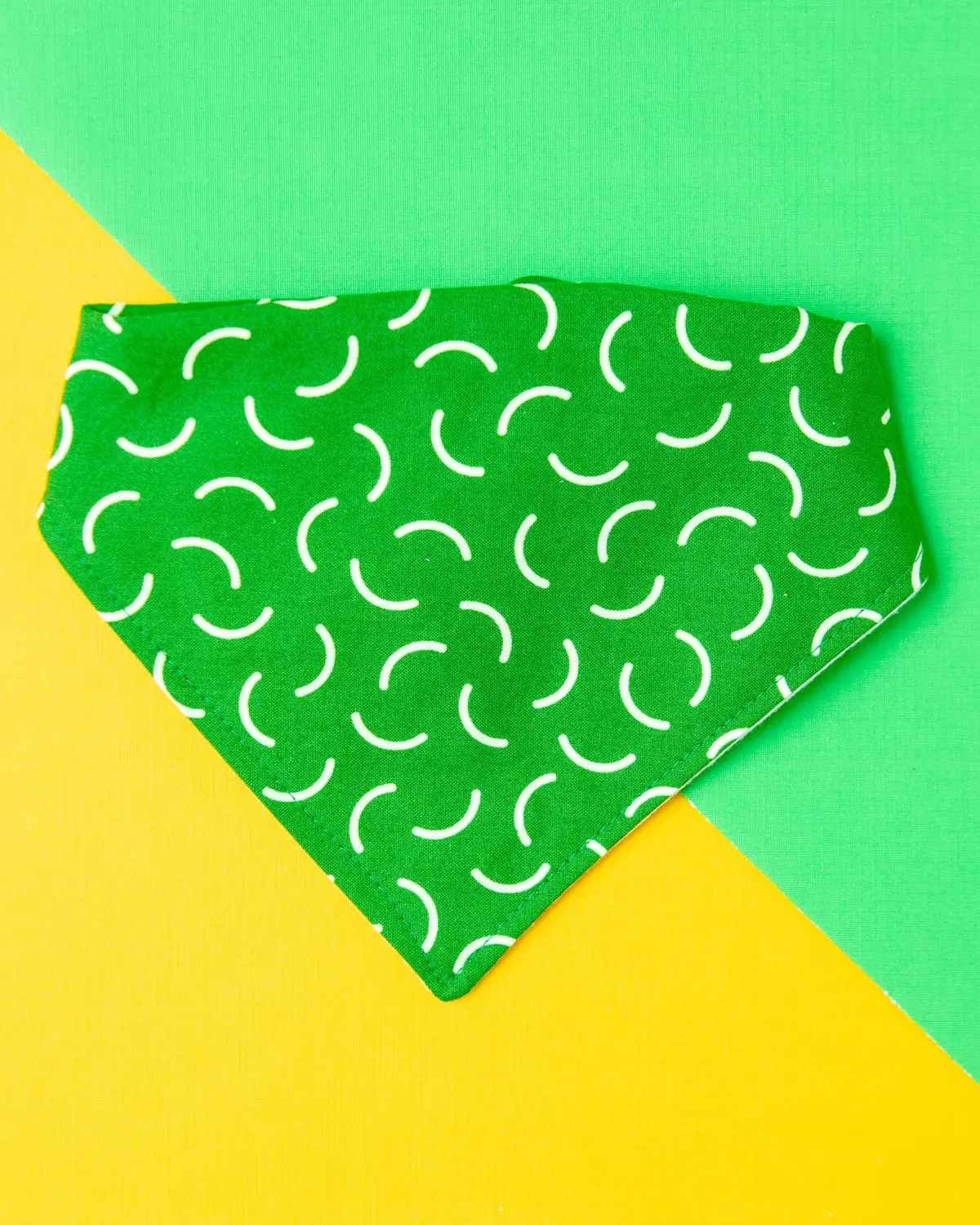 Dog Bandana In Green Pop Print (Made In The Usa) << Clearance >> 1