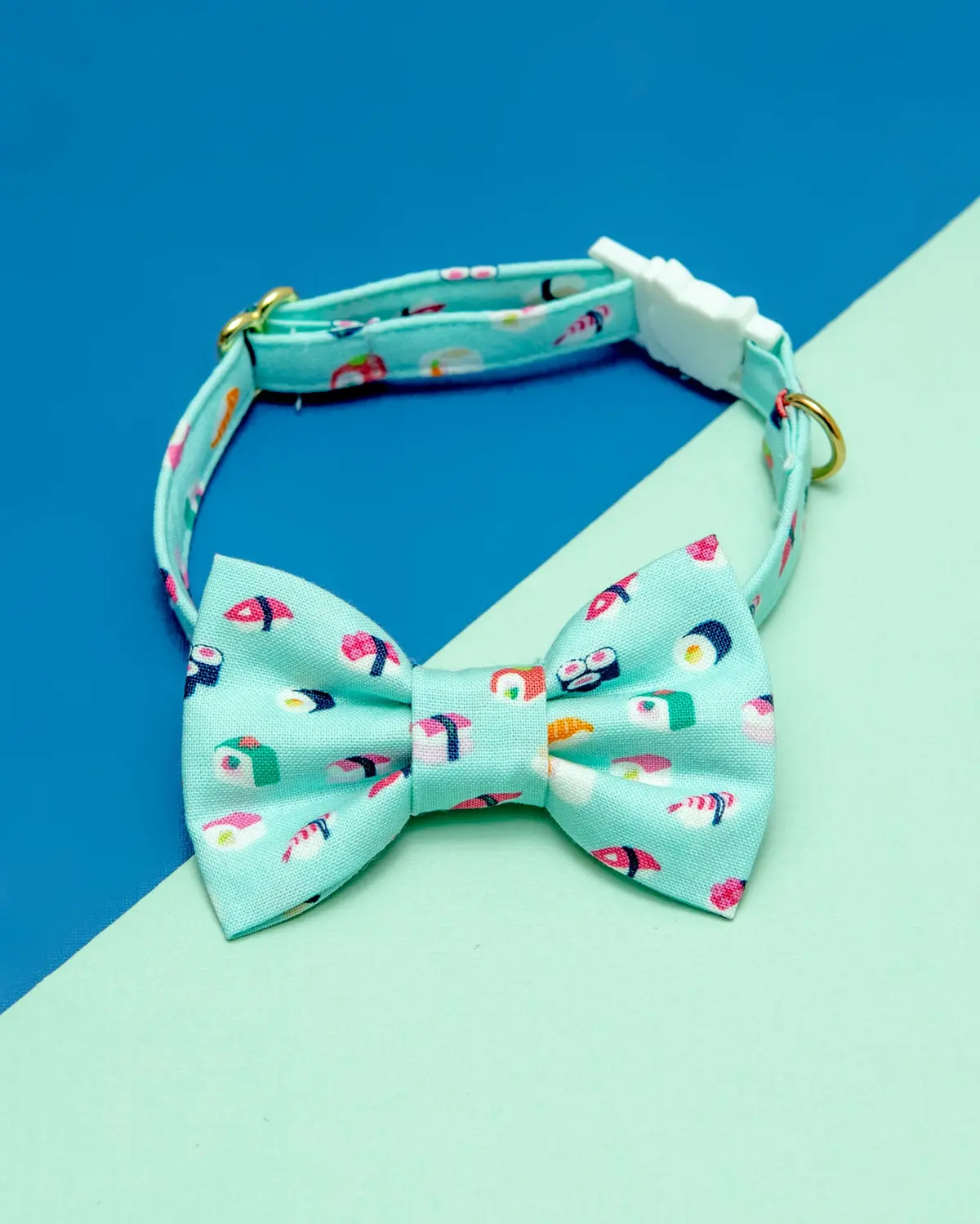 Sushi Style Cat Collar And Bowtie Set (Made In The Usa) 1