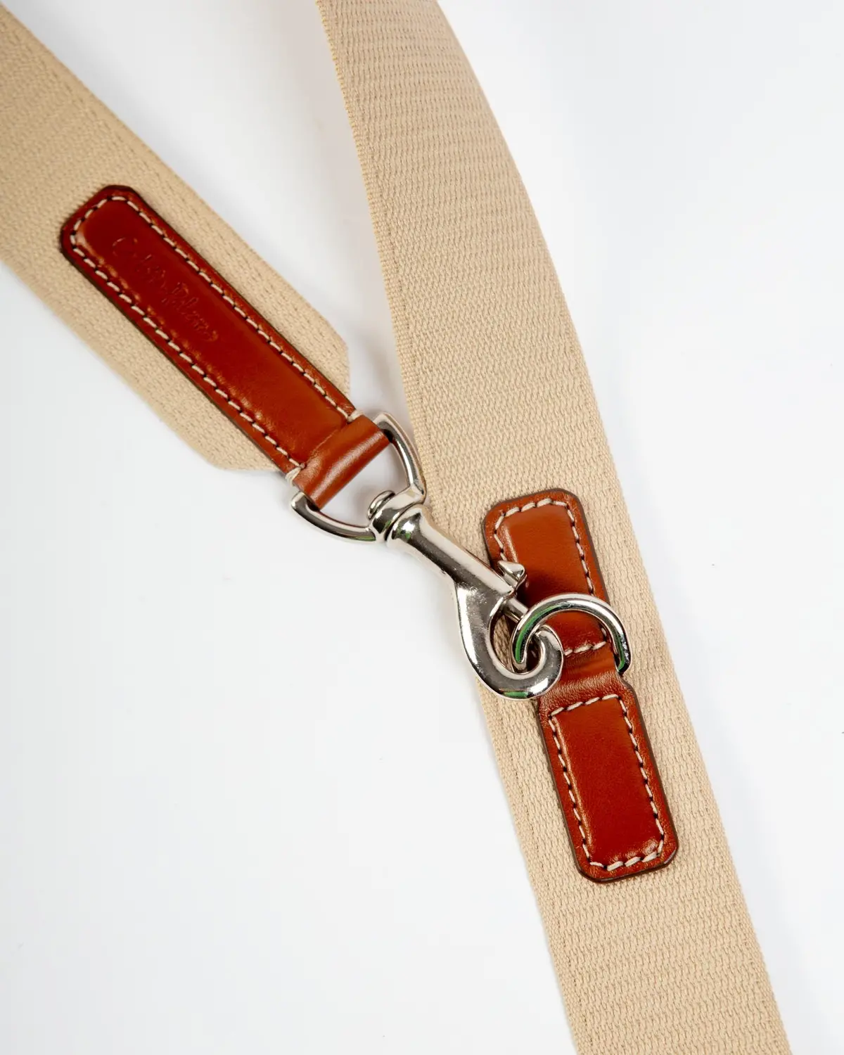 Hands-Free Textile Dog Leash In Tobacco Tan (Made In Italy) 2