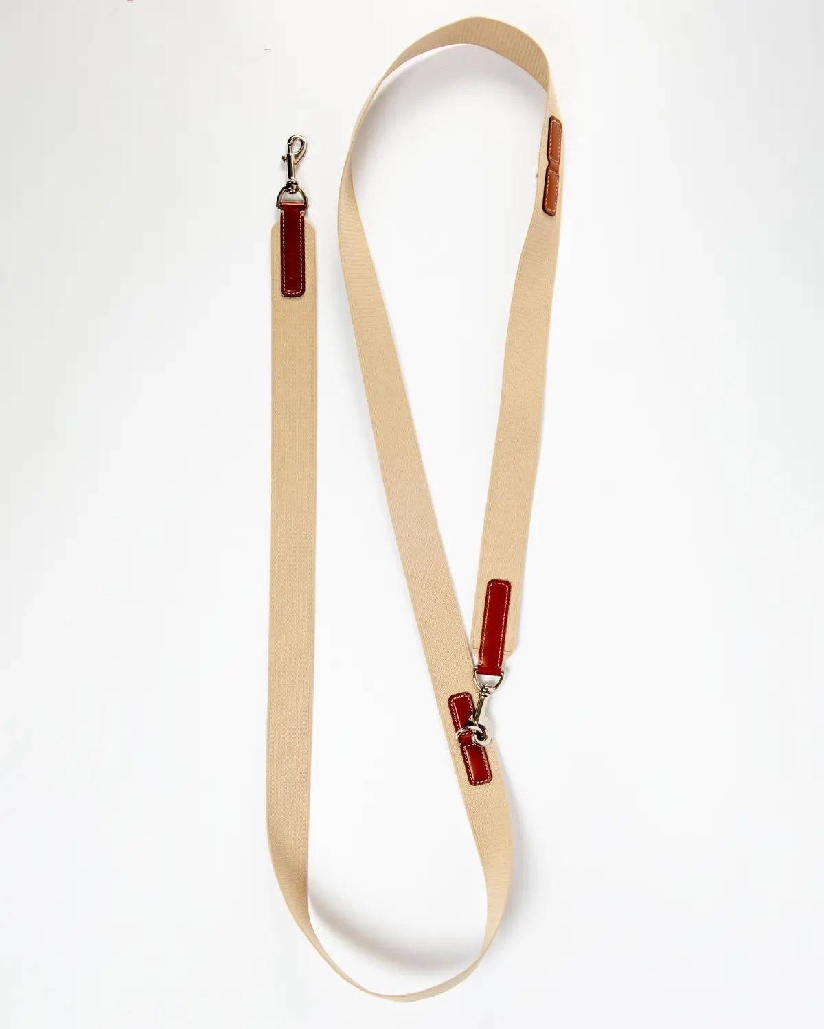 Hands-Free Textile Dog Leash In Tobacco Tan (Made In Italy) 1