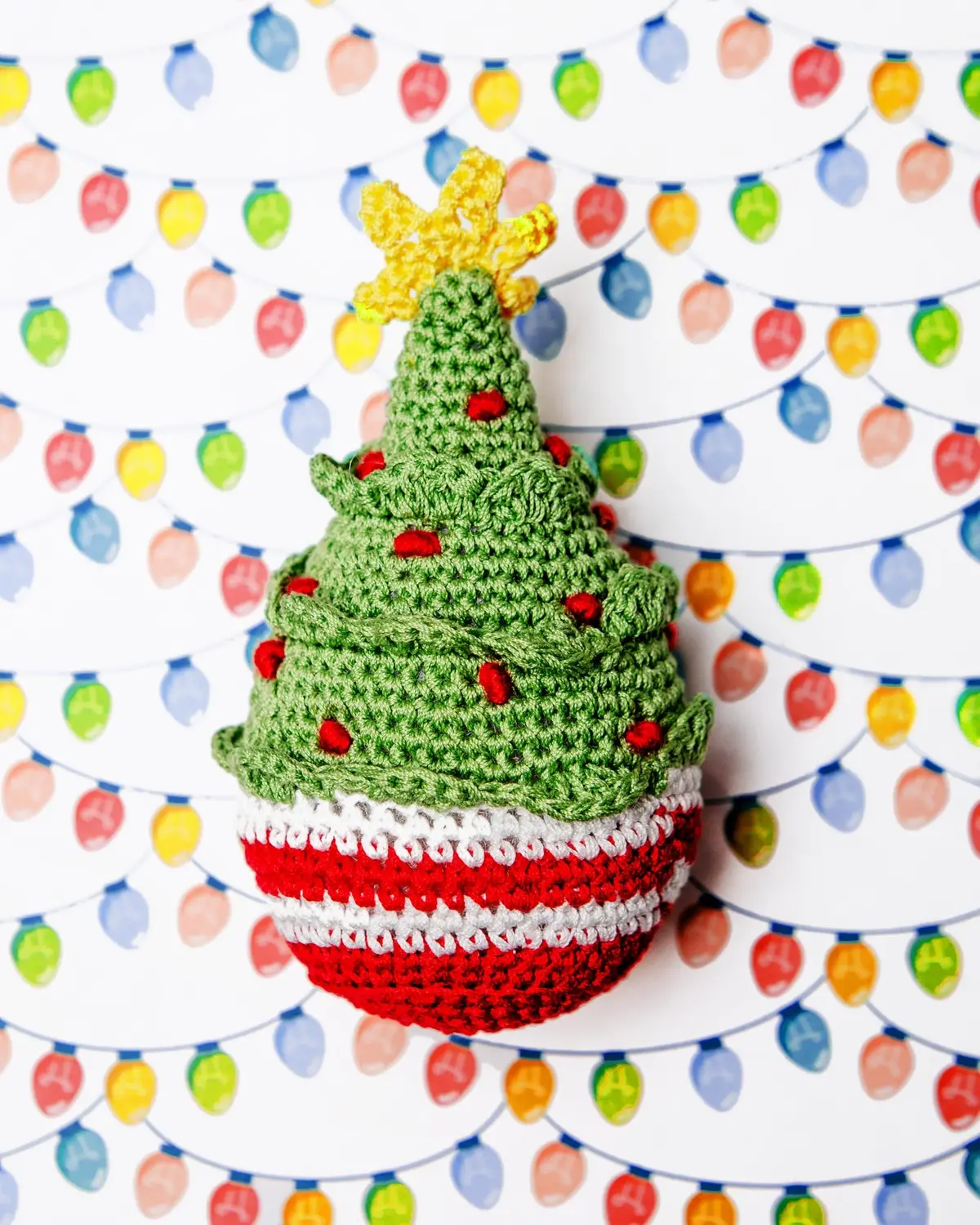 Christmas Tree Organic Knit Dog Toy 1