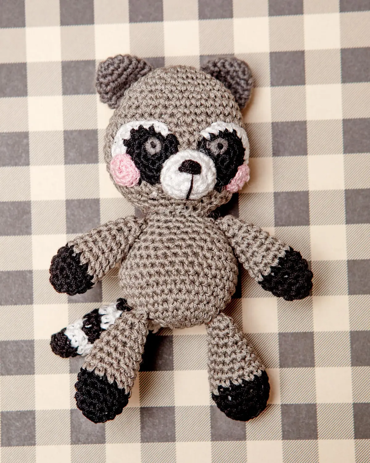 Rowdy The Trash Panda Raccoon Organic Knit Dog Toy 1