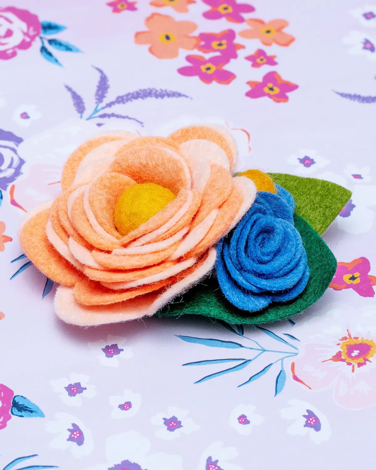 Dog Collar Corsage In Blush & Cornflower (Made In The Usa) 1