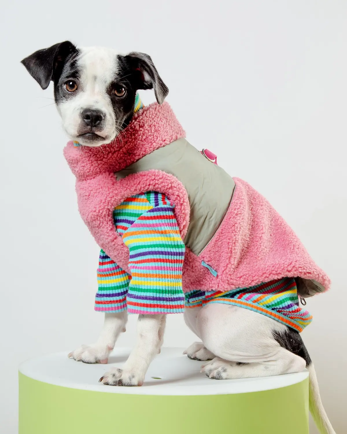Zip-Up Sherpa Harness Vest In Petal Pink 1