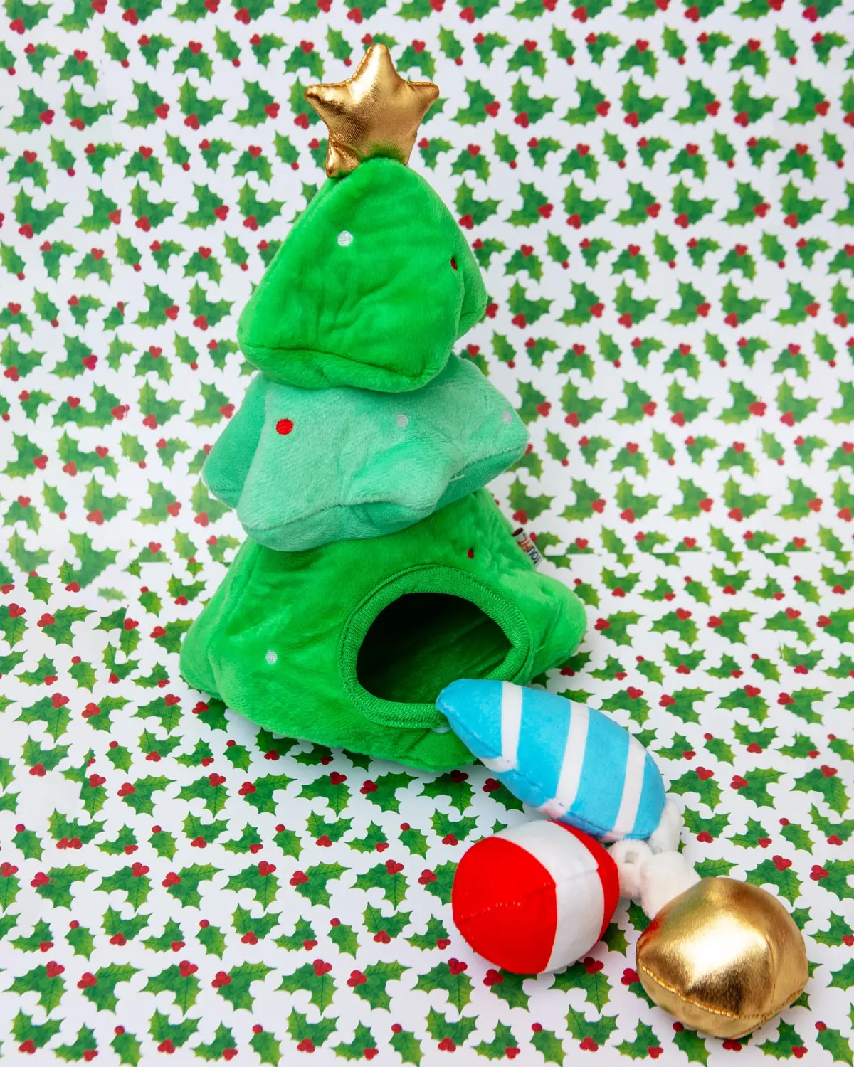 Hide & Seek Christmas Tree Burrow Dog Toy 1