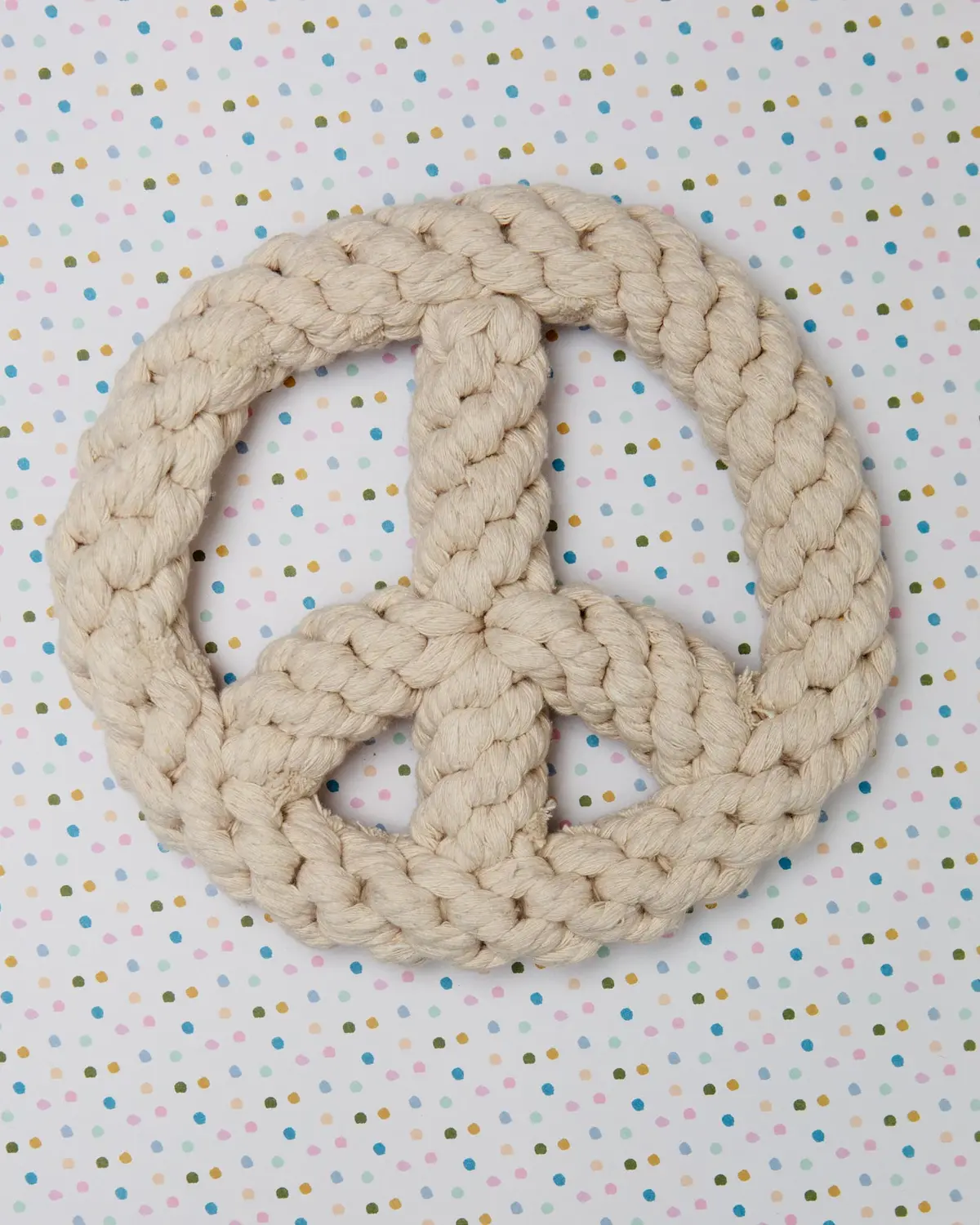 Peace Sign Rope Dog Toy 1