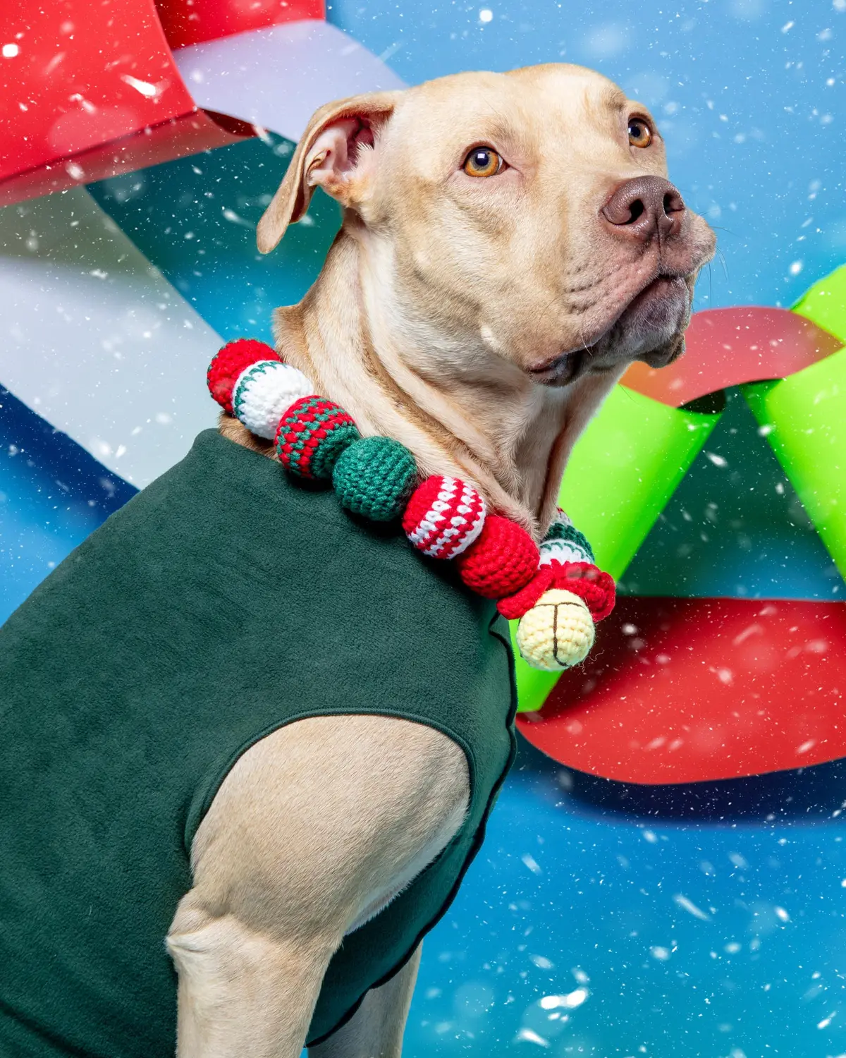 Christmas Ornament Collar Crochet Pet Bandana 1