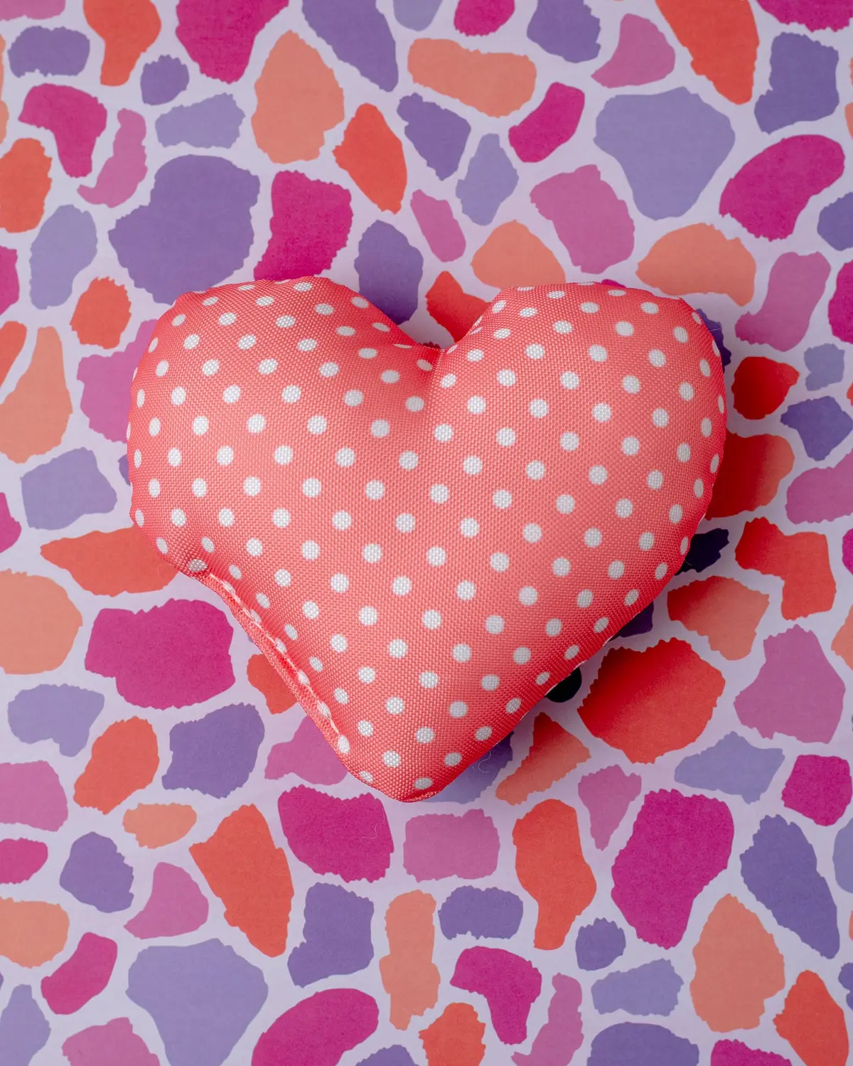 Dear & Dotty Heart-Shaped Dog Toys In Peach, Sunshine, Or Lilac (Made In The Usa) << Clearance >> 1