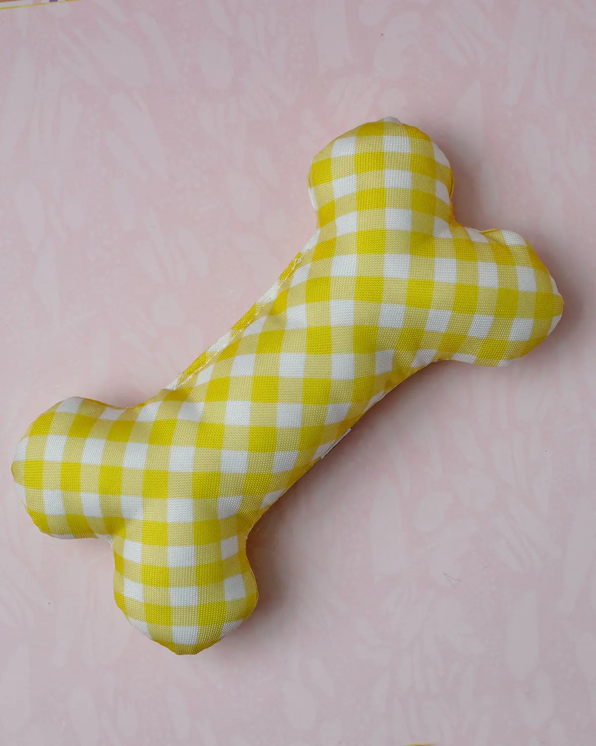 Sweet Sunshine Plaid Dog Bone Toy (Made In The Usa) << Clearance >> 1
