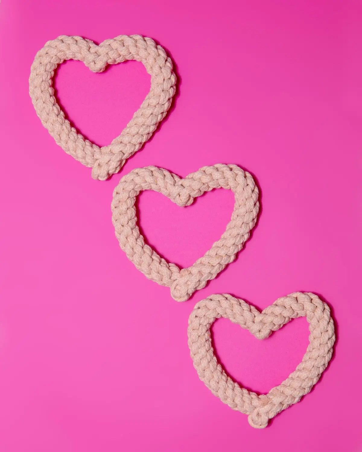 Blush Heart Dog Rope Toy 1