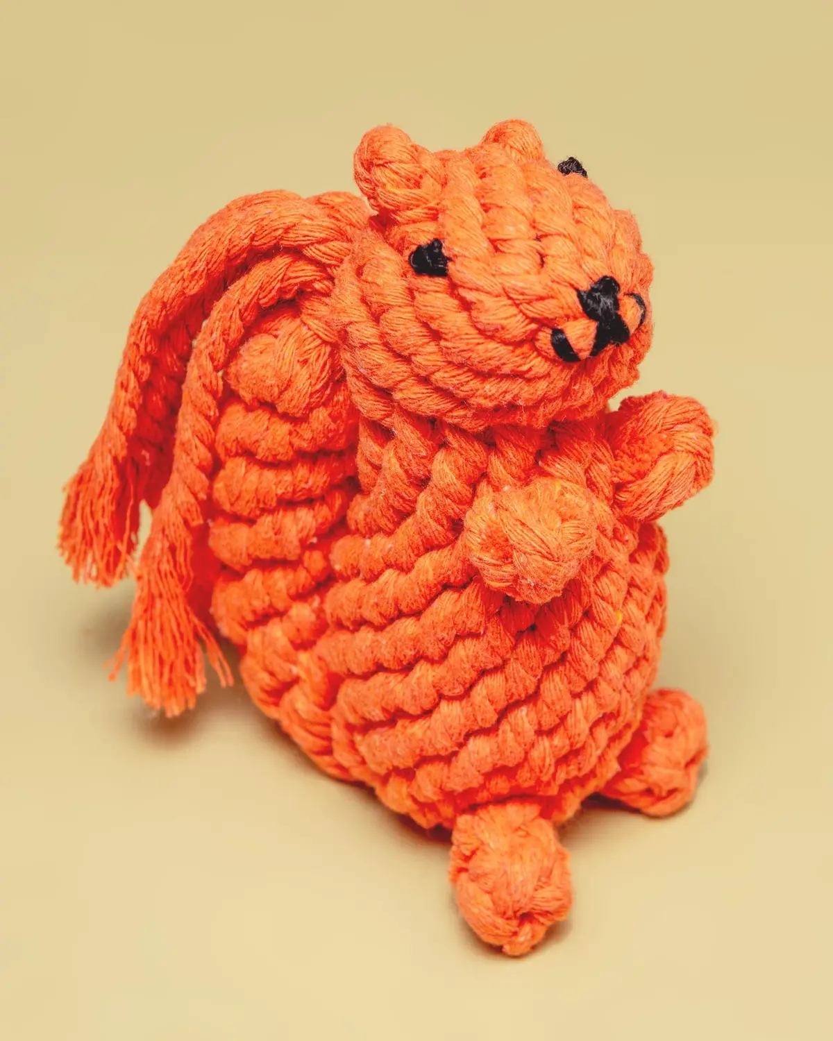 Handmade Eco-Friendly Oliver The Squirrel Rope Dog Toy 1