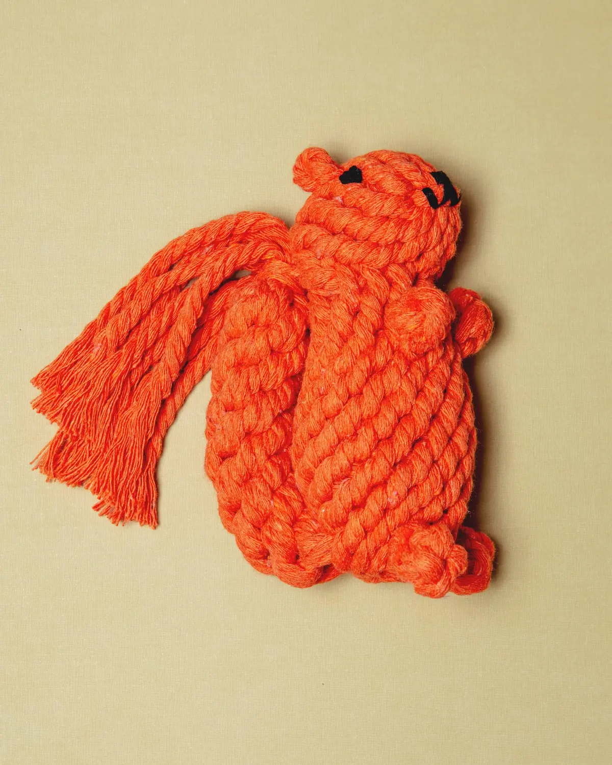 Handmade Eco-Friendly Oliver The Squirrel Rope Dog Toy 2