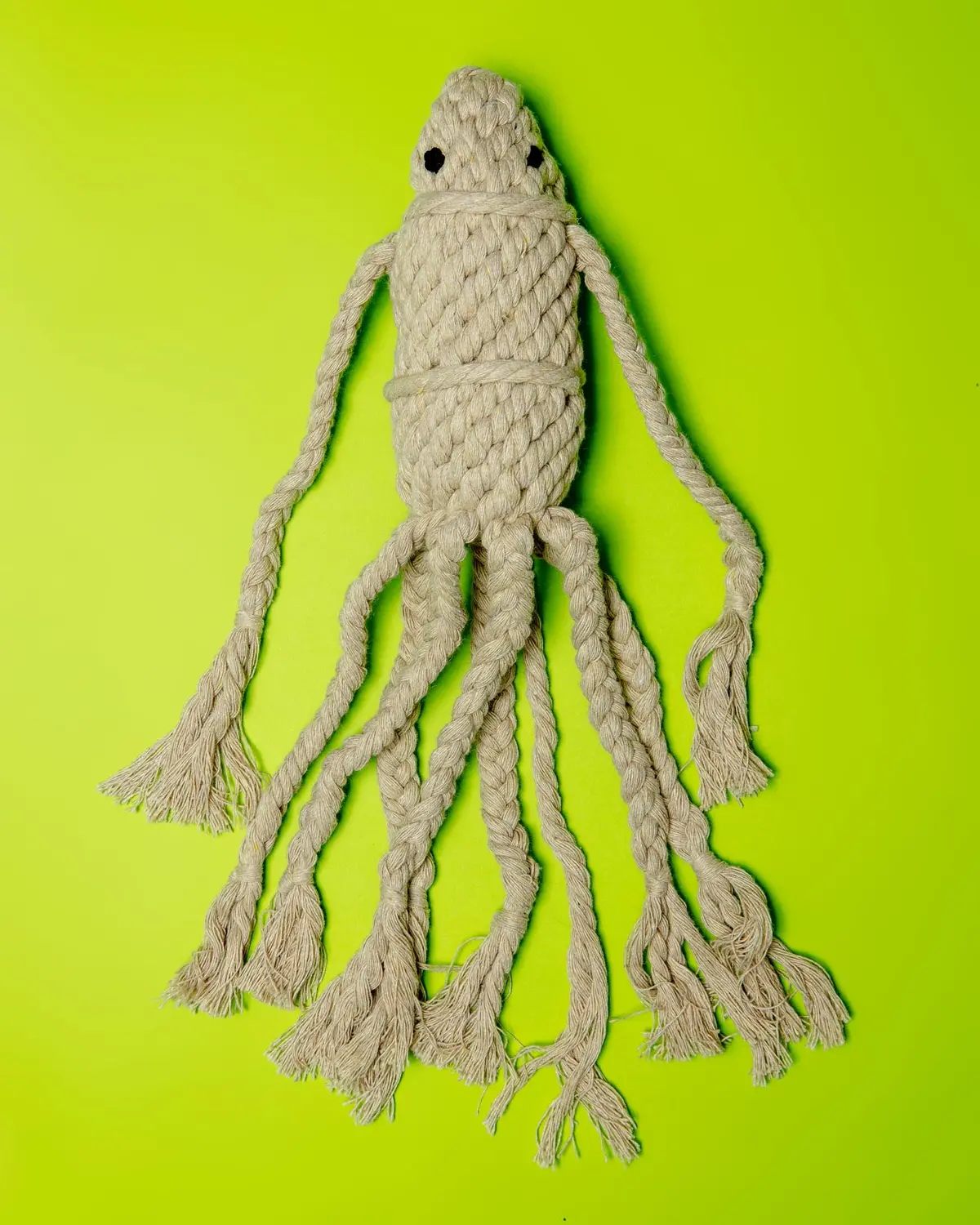 Handmade Sustainable Squid Dog Rope Toy 1