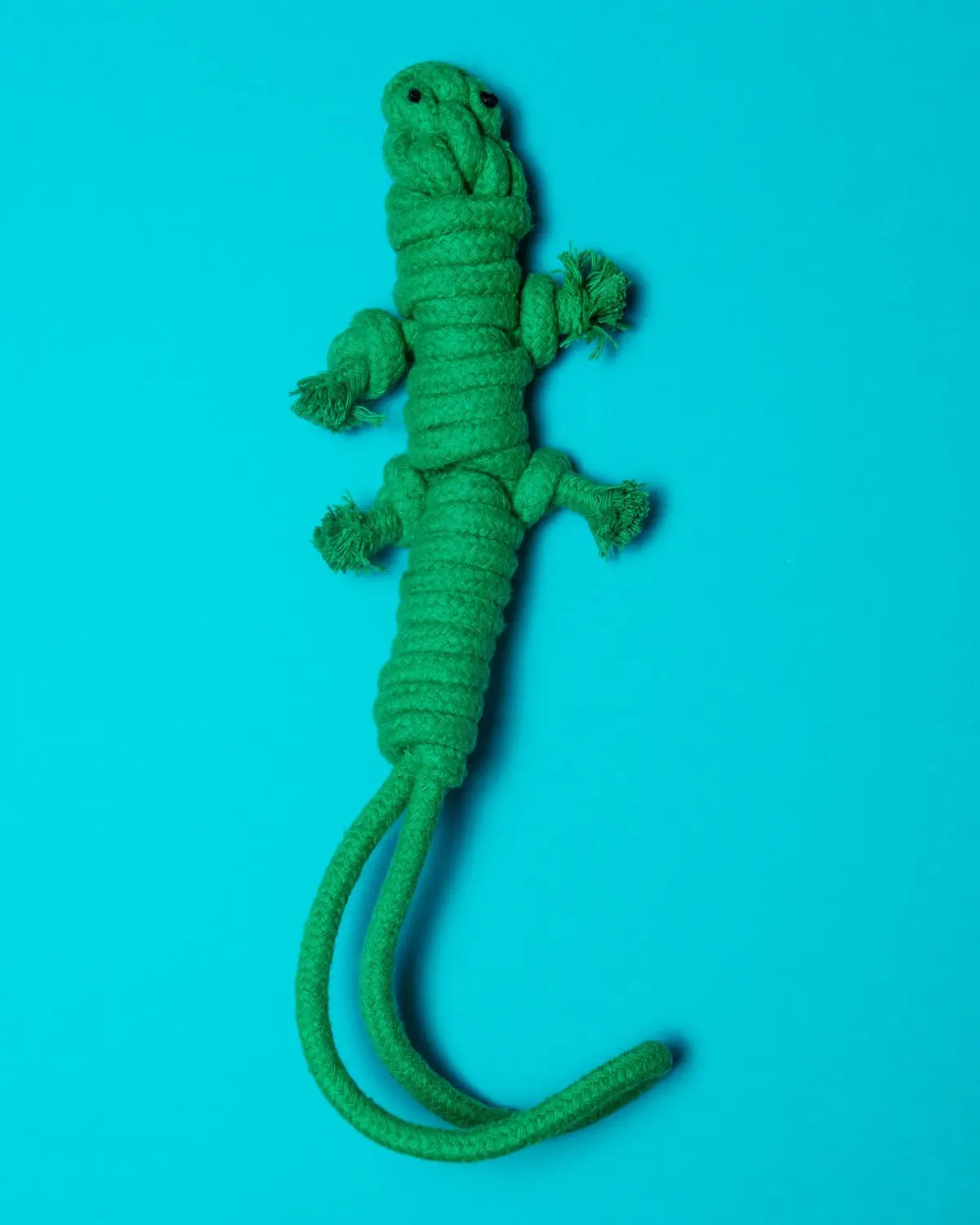 Eco-Friendly Green Lizard Dog Rope Toy 1