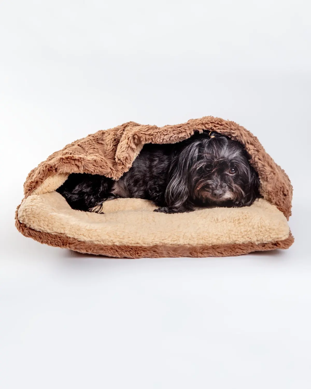 Mushy Pocket Bed In Mocha Faux Fur & Sherpa (Final Sale) 1