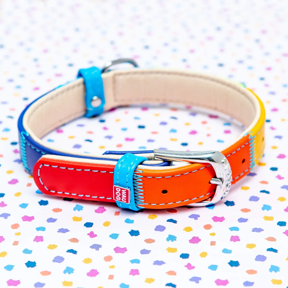Rainbow Leather Dog Collar << Final Sale >> 1