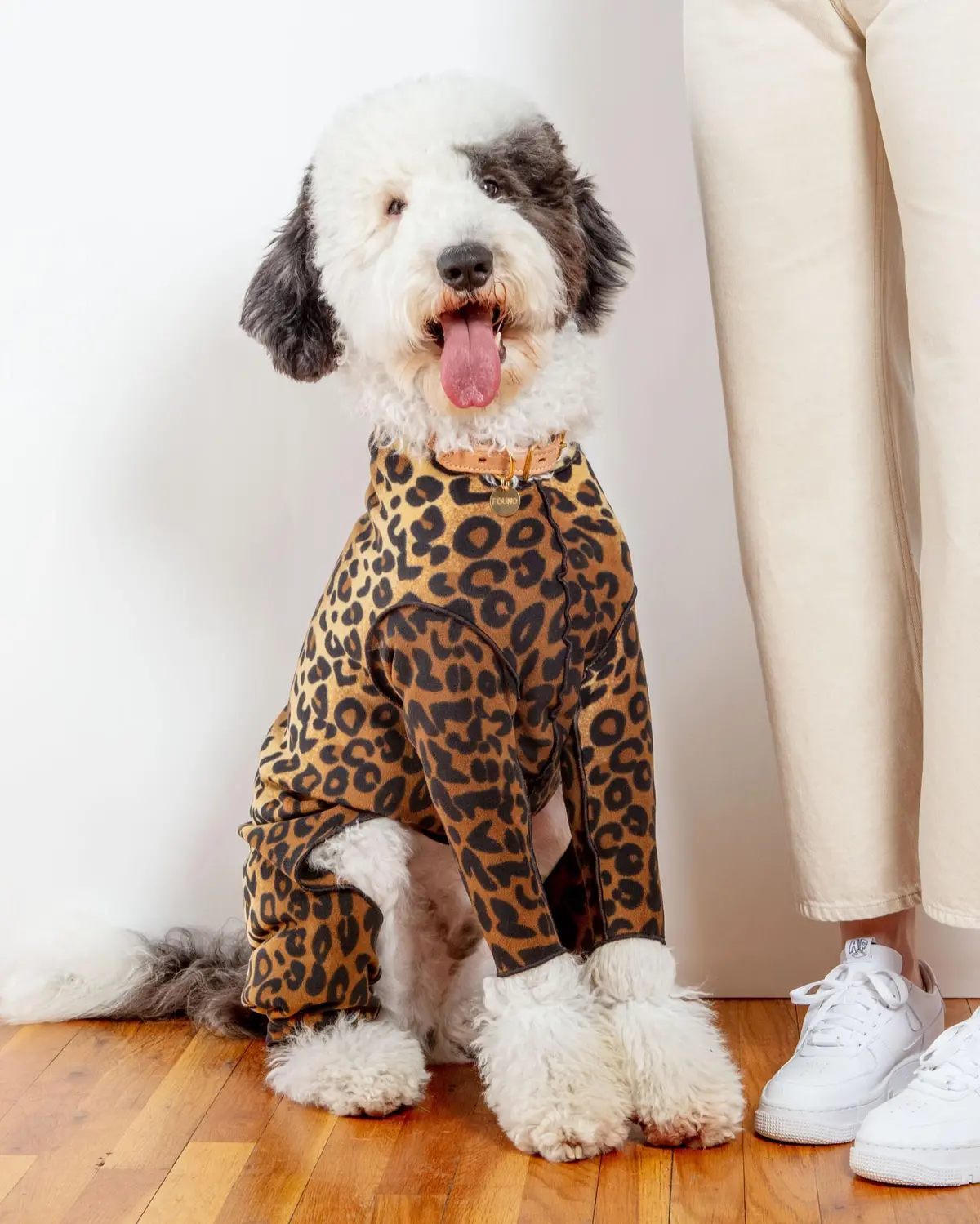Stretch Fleece Onesie In Leopard (Made In The Usa, Dog & Co. + Gold Paw Exclusive!) 1