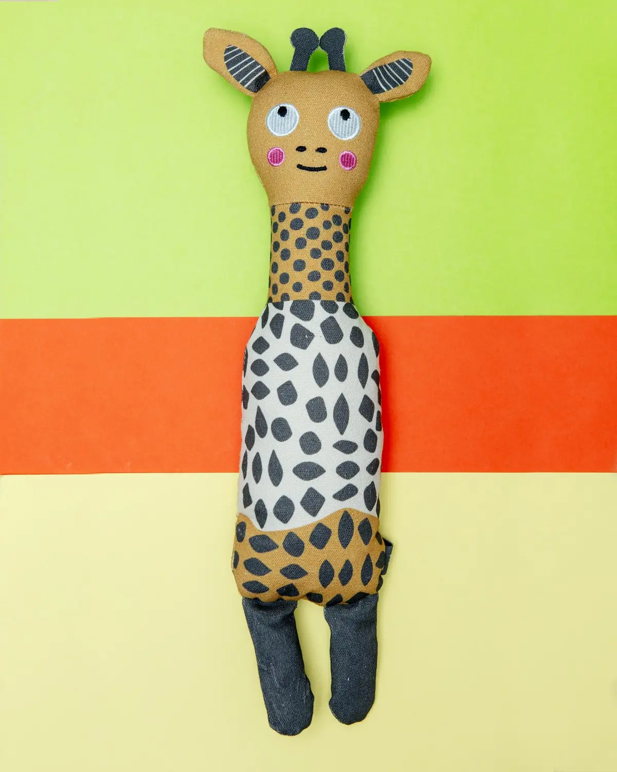 High There! Canvas Squeaky Giraffe Dog Toy 1