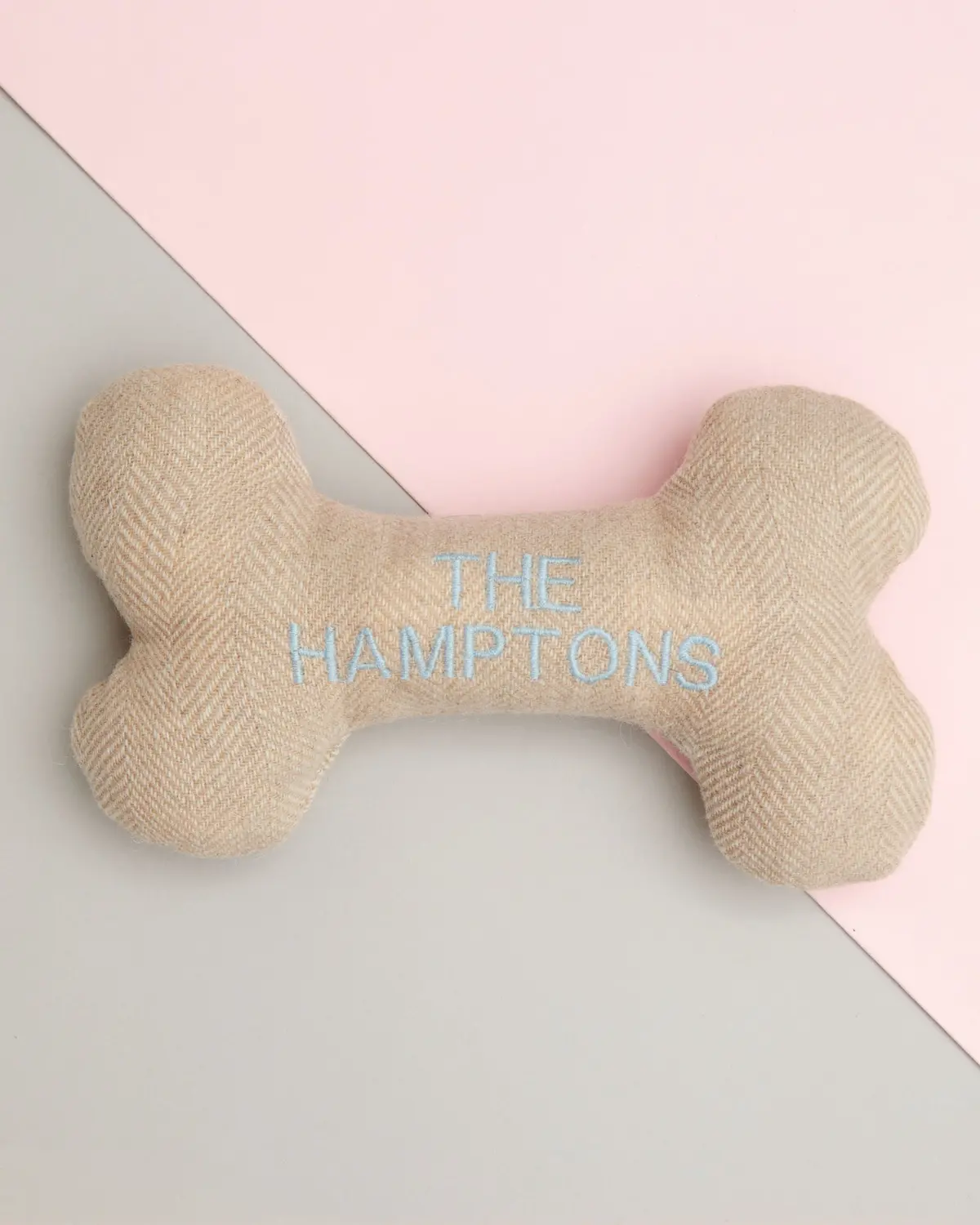 "The Hamptons" Tweed Squeaker Dog Bone Toy (Made In The Usa) 1