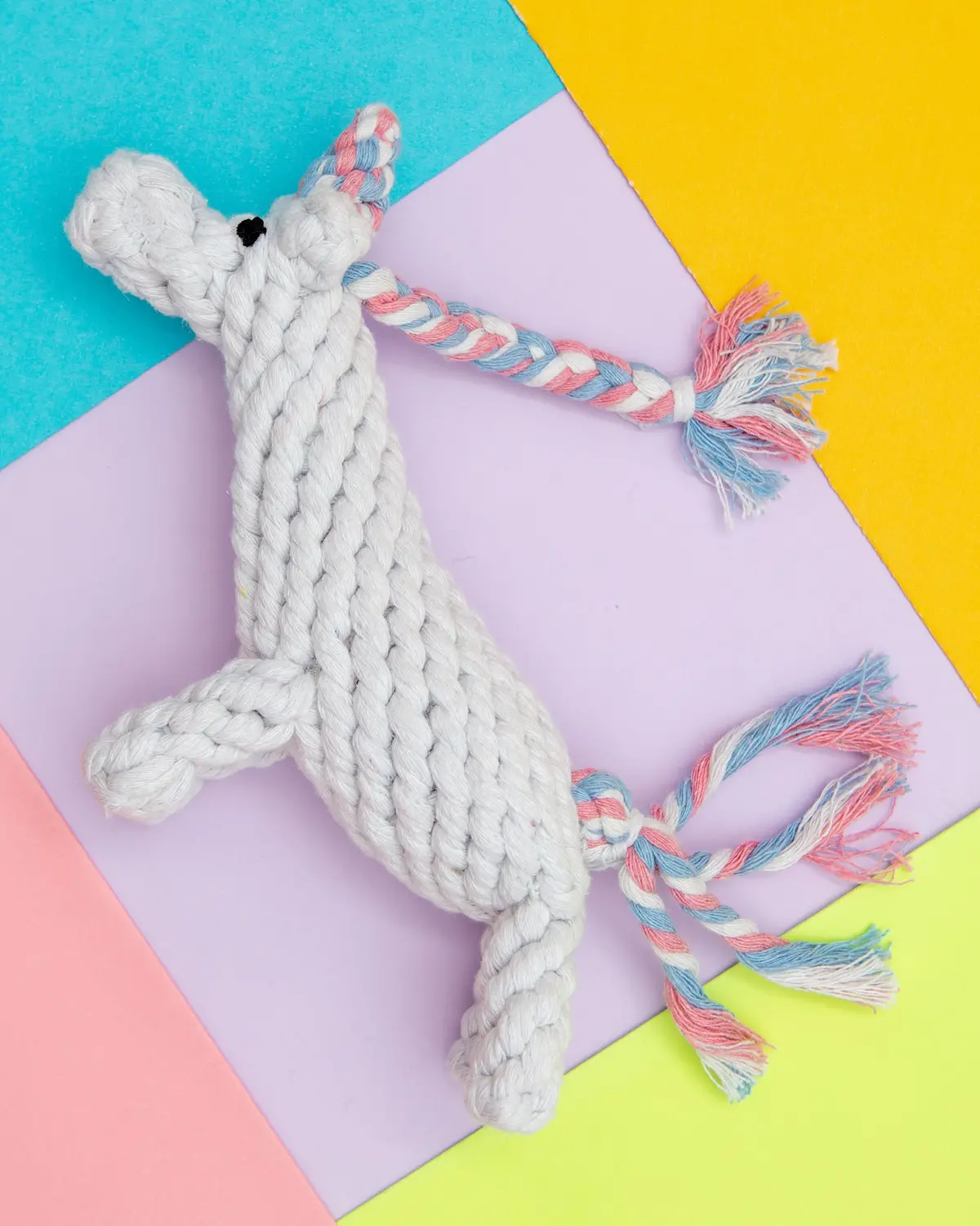 Unicorn Rope Dog Toy 1