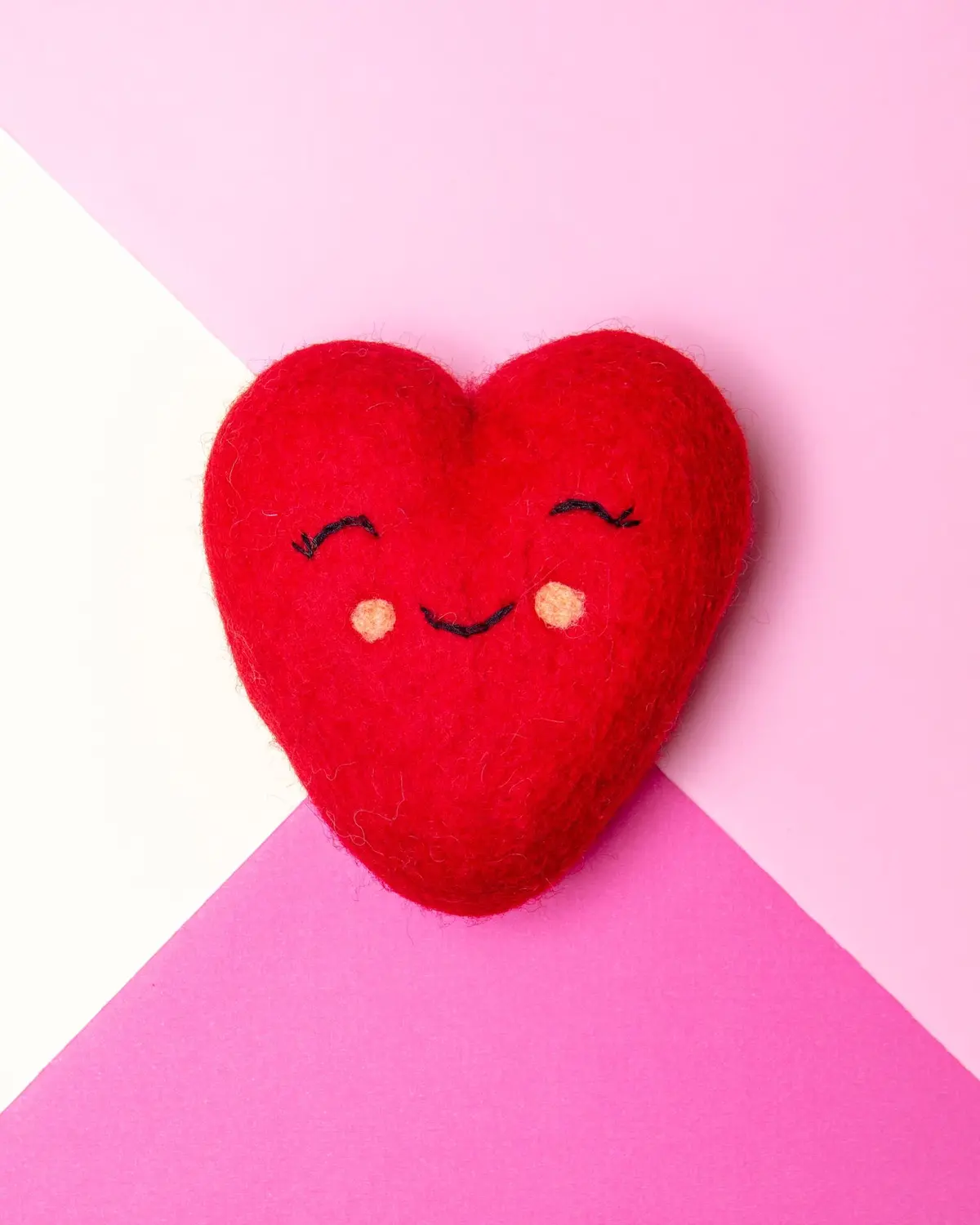 Wool Handrolled Heart Dog Toy 1