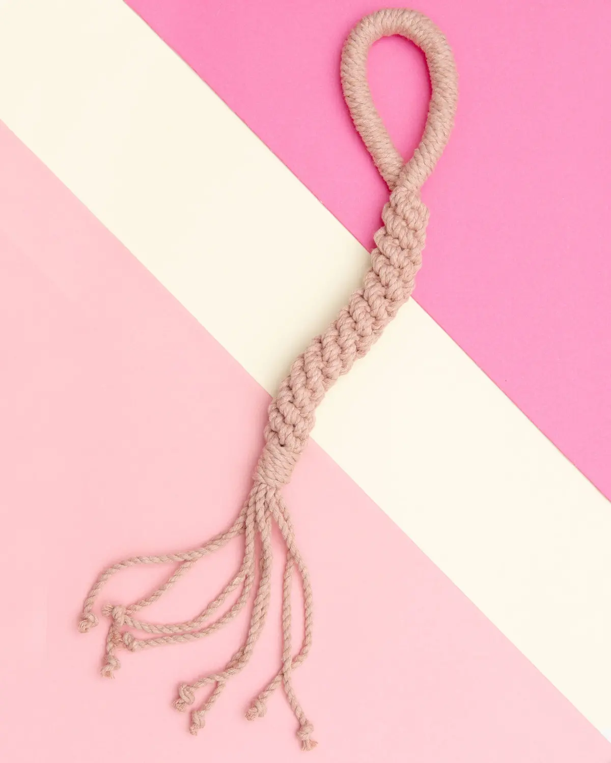 Macrame Rope Cotton Dog Tug Toy In Blush (Made In The Usa) (Final Sale) 1