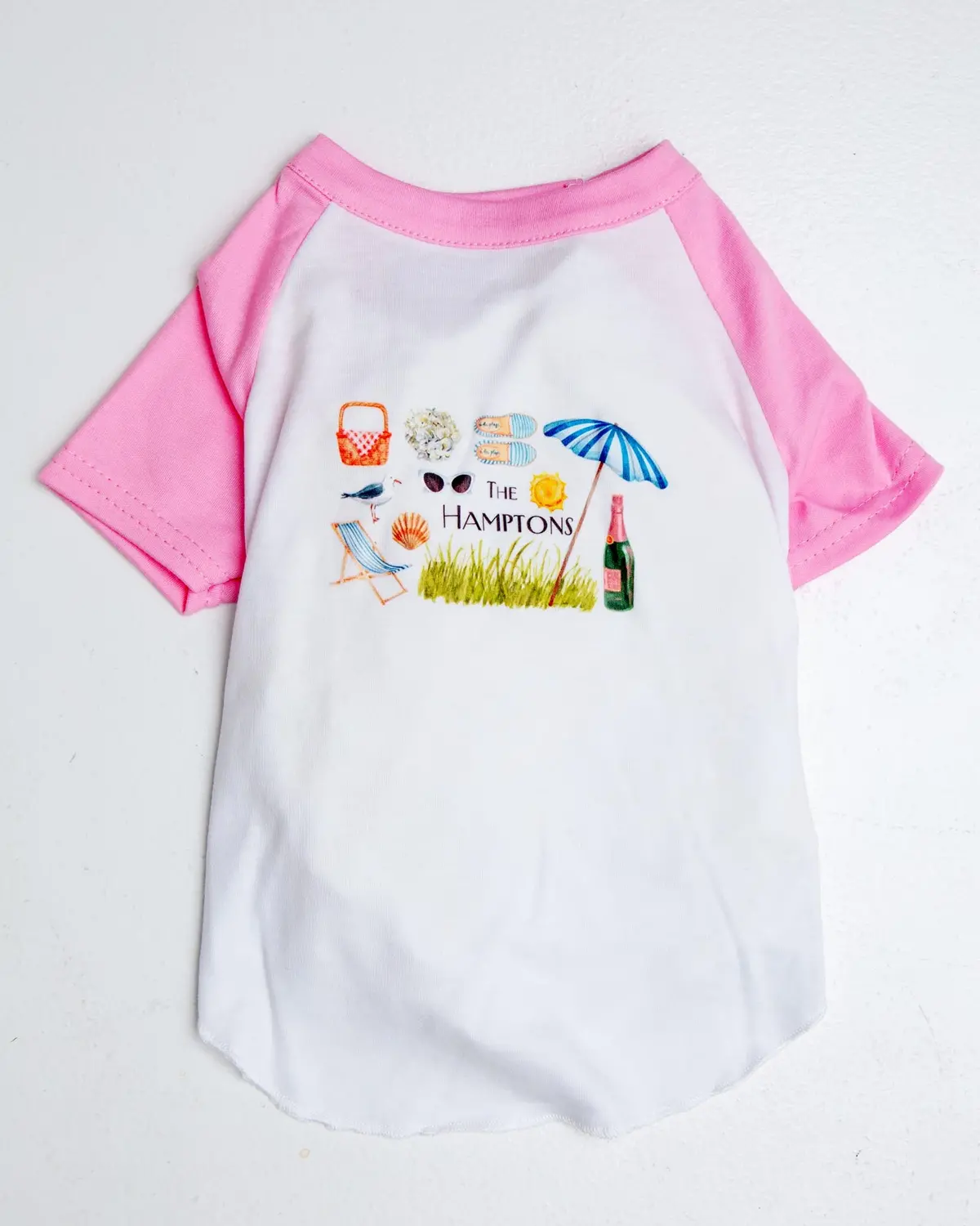 *The Hamptons* Graphic Dog T-Shirt In Rosé Pink 1