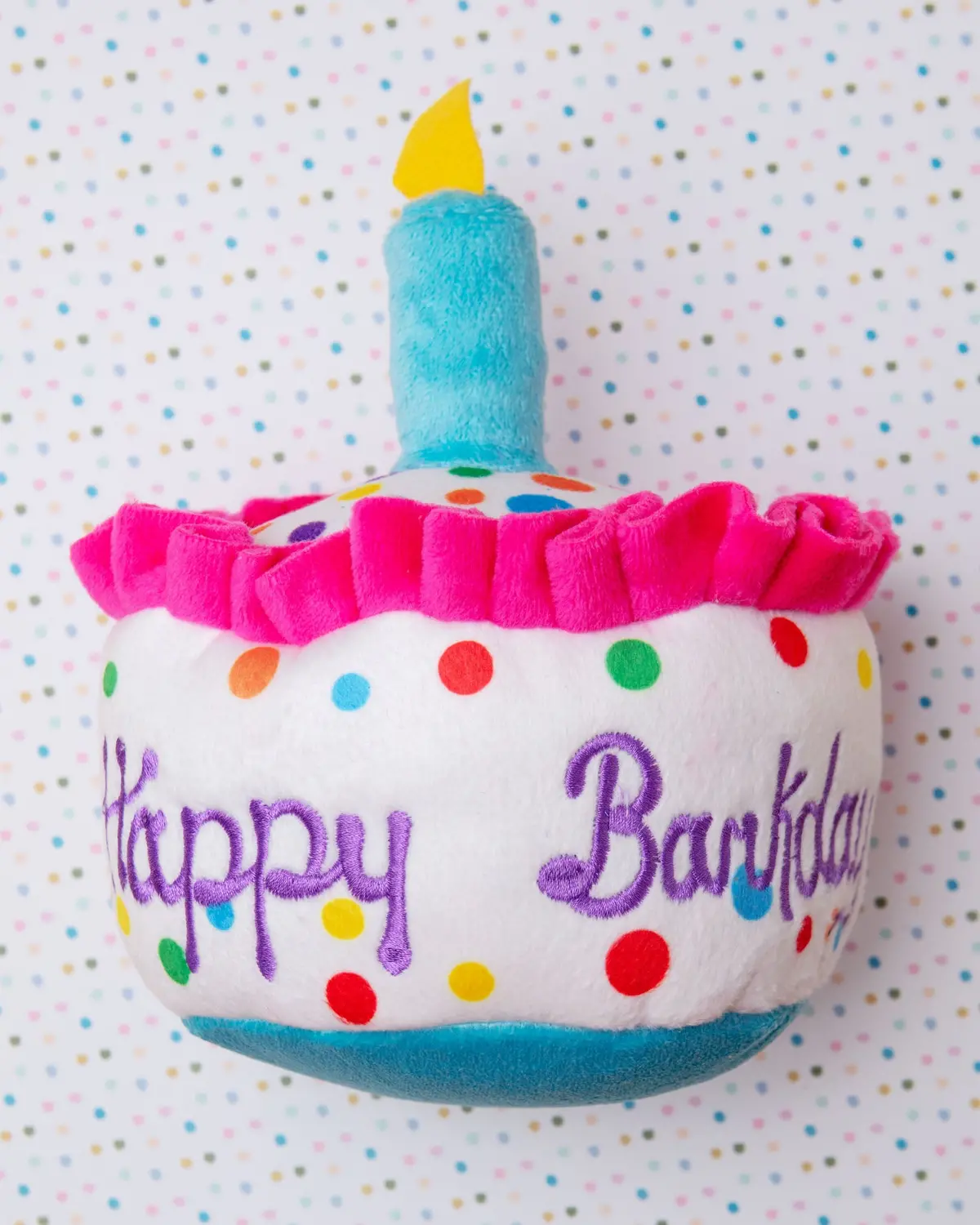 Happy Barkday Plush Squeaky Dog Toy 1