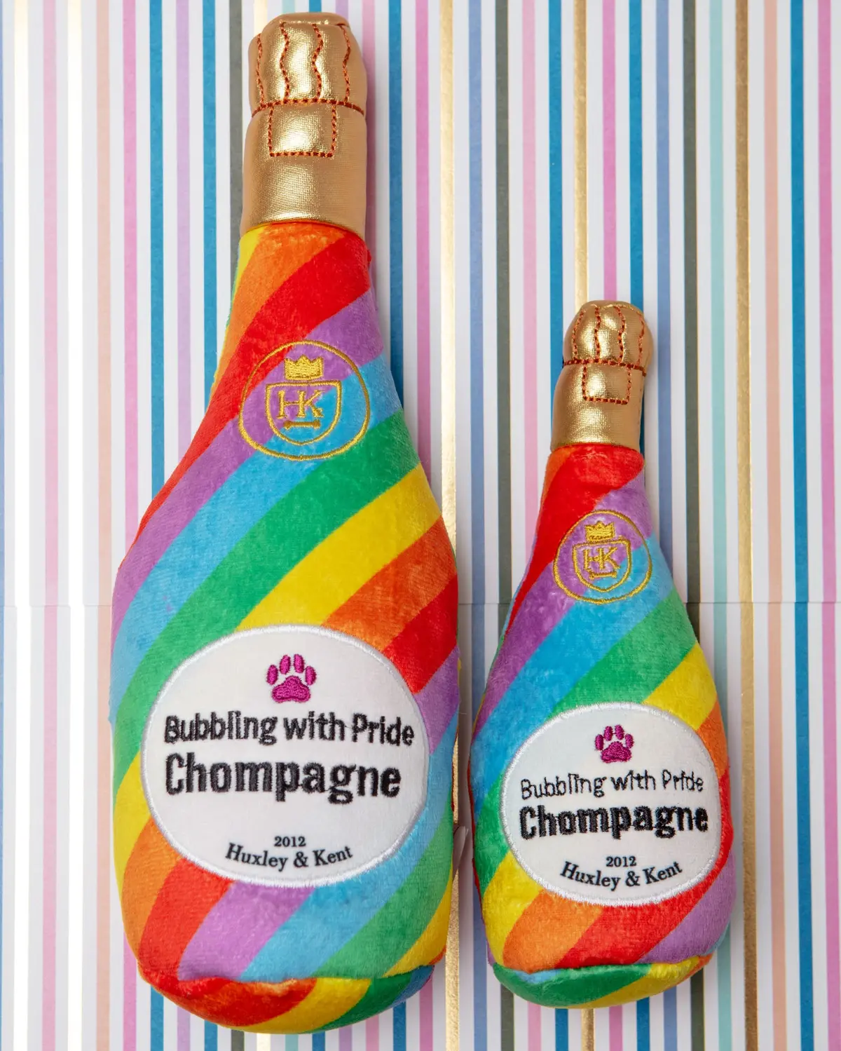 Bubbling With Pride Chompagne Squeaky Plush Dog Toy (Final Sale) 1