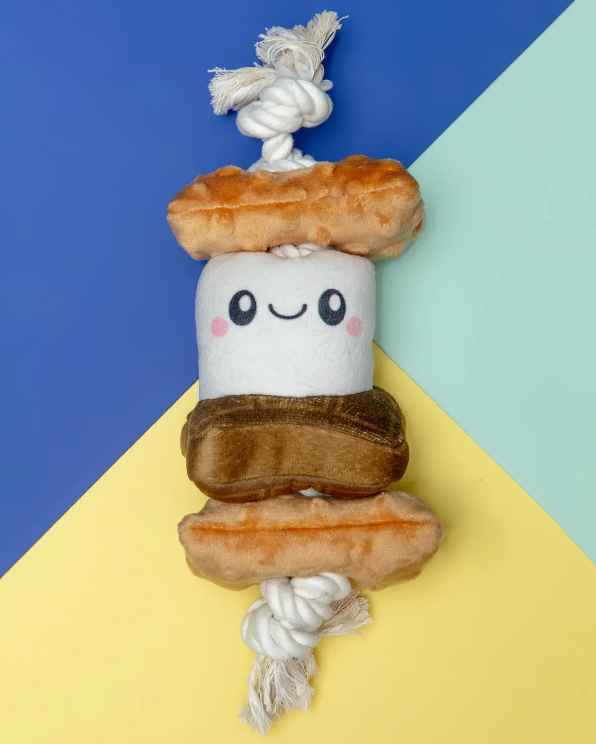 S'mores Squeaky Rope Tug Dog Toy 1